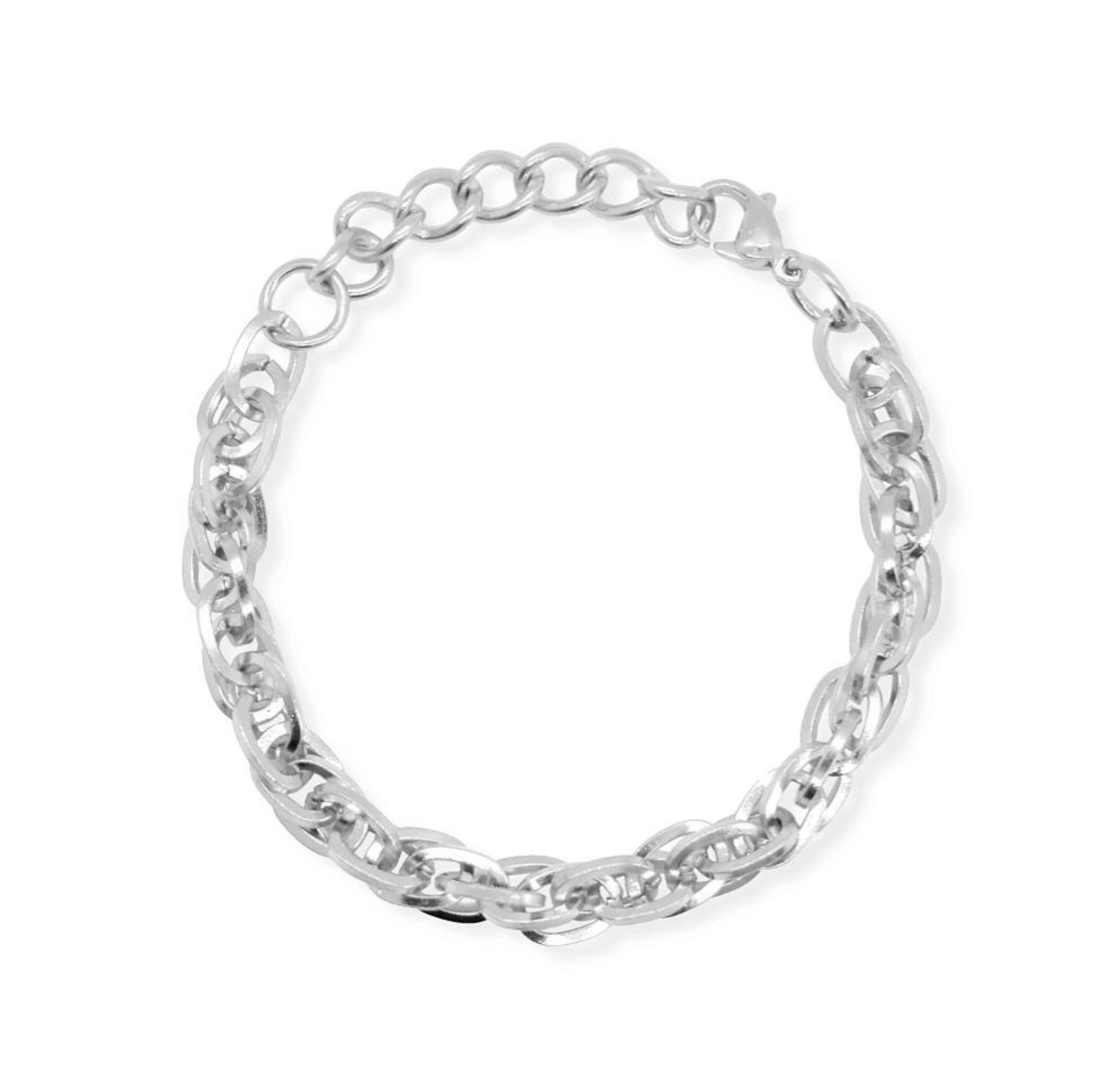 chunky silver chain bracelet tarnish free