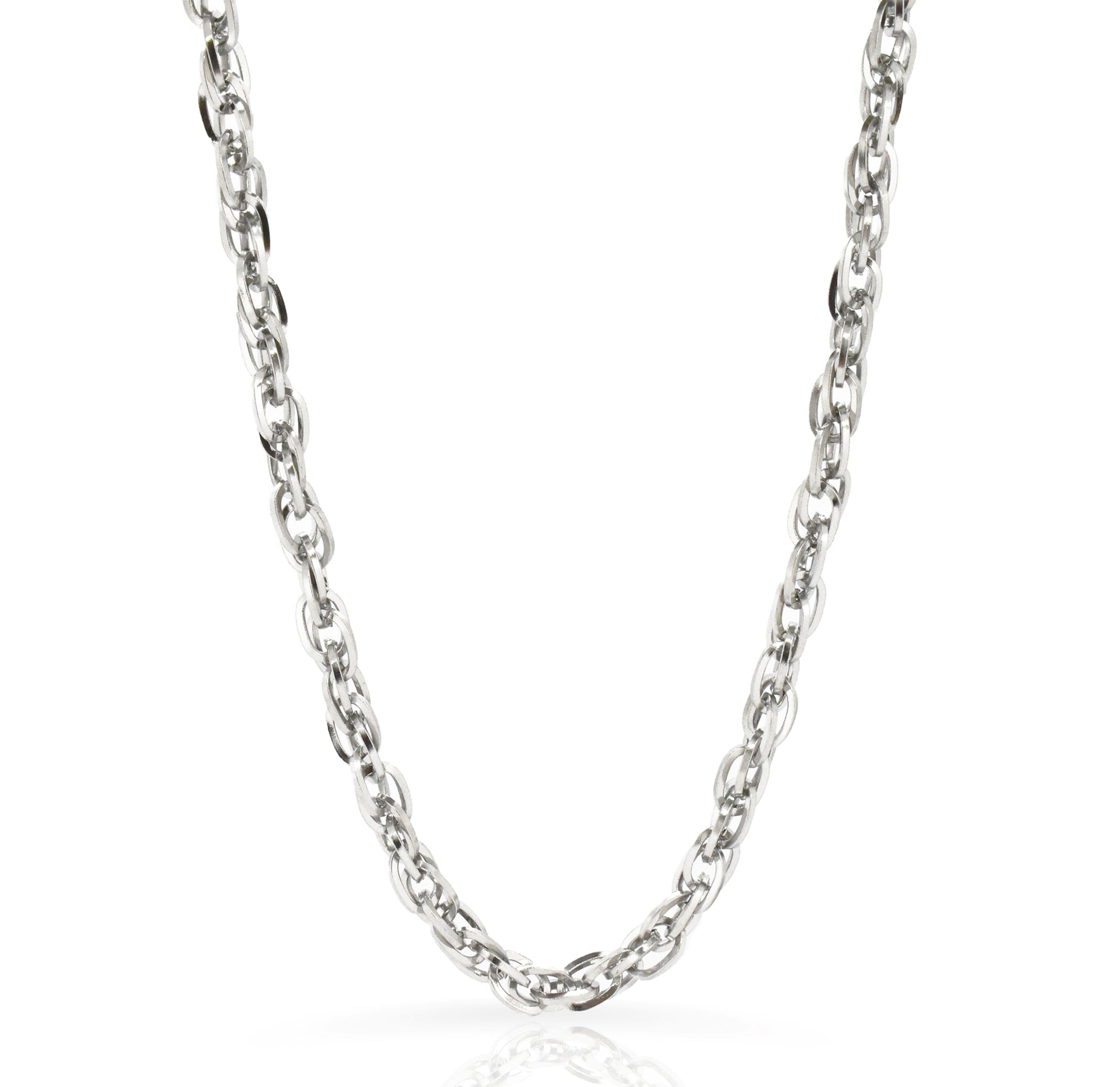 silver rope chain necklace adjustable