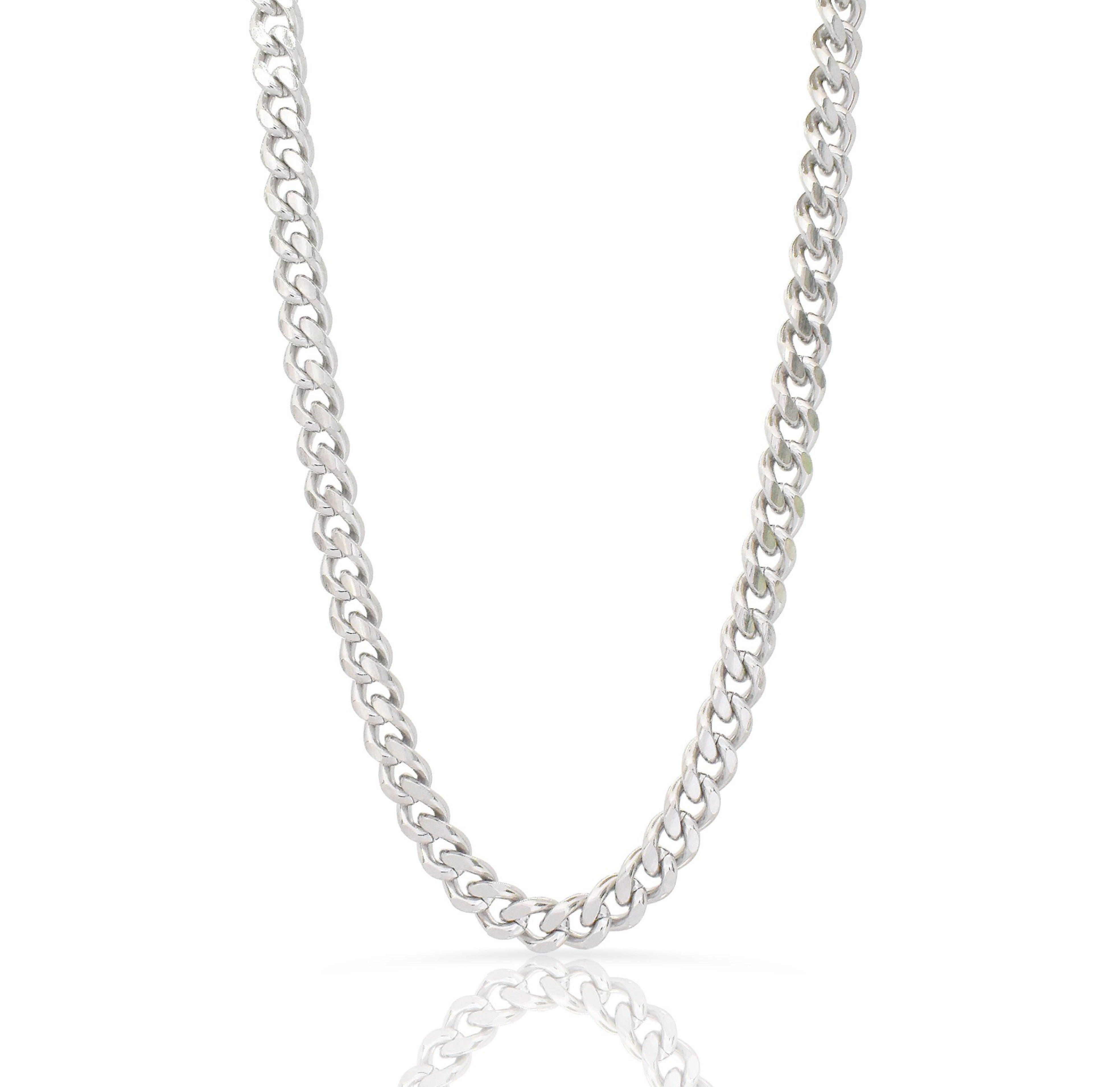 SILVER MEDIUM CURB CHAIN NECKLACE SAMPLE