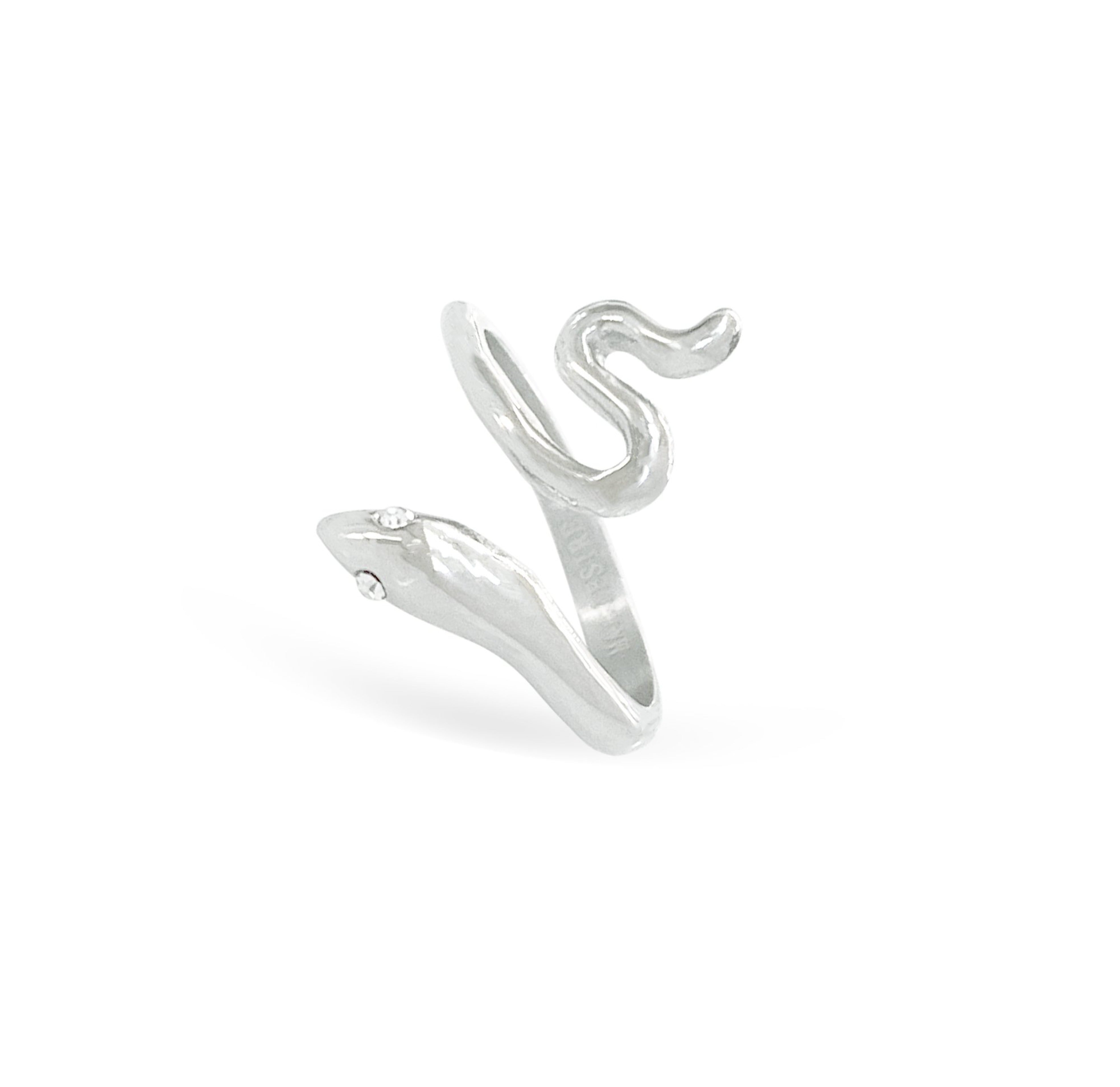silver snake ring waterproof jewelry