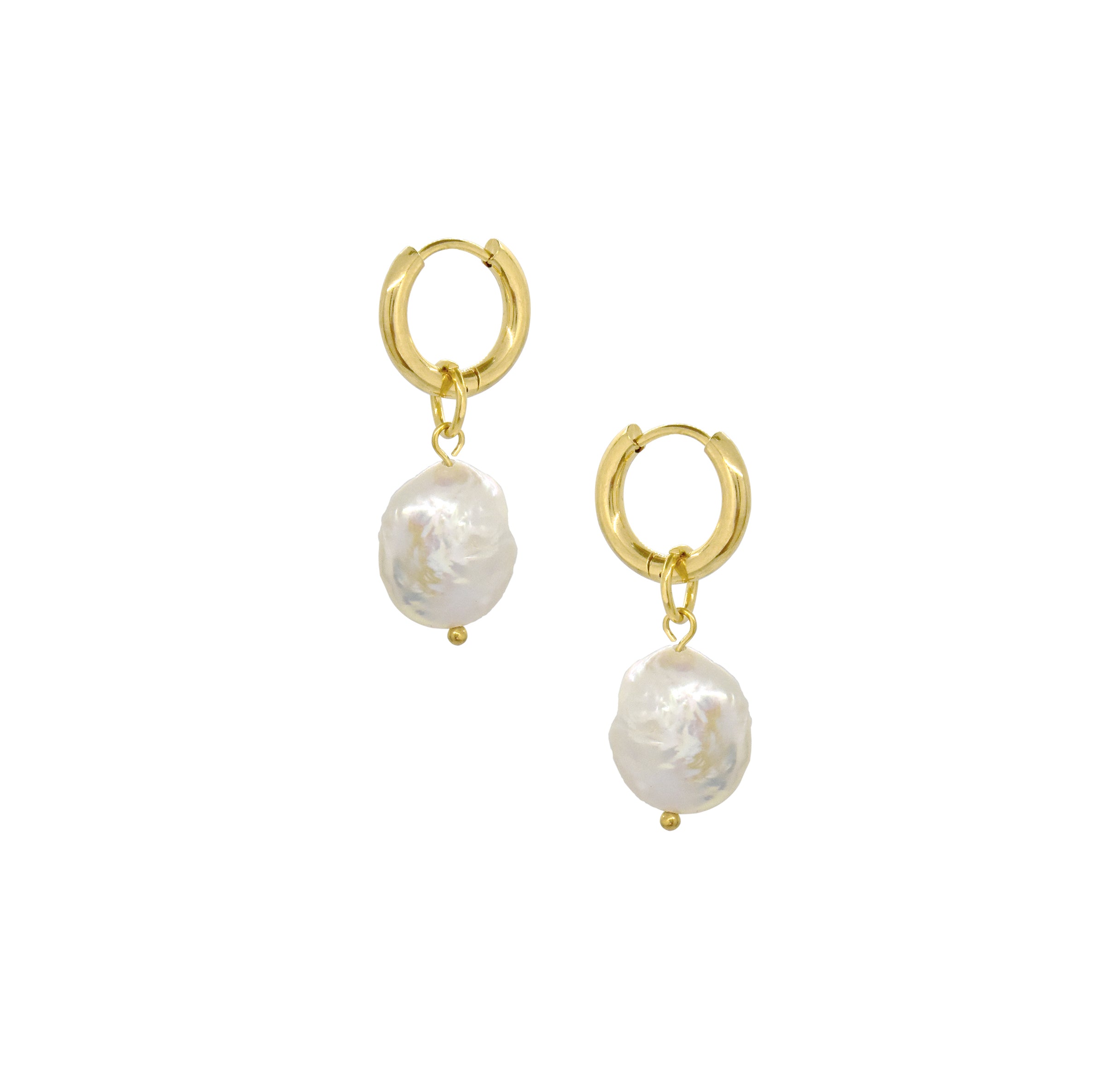pearl huggie earrings