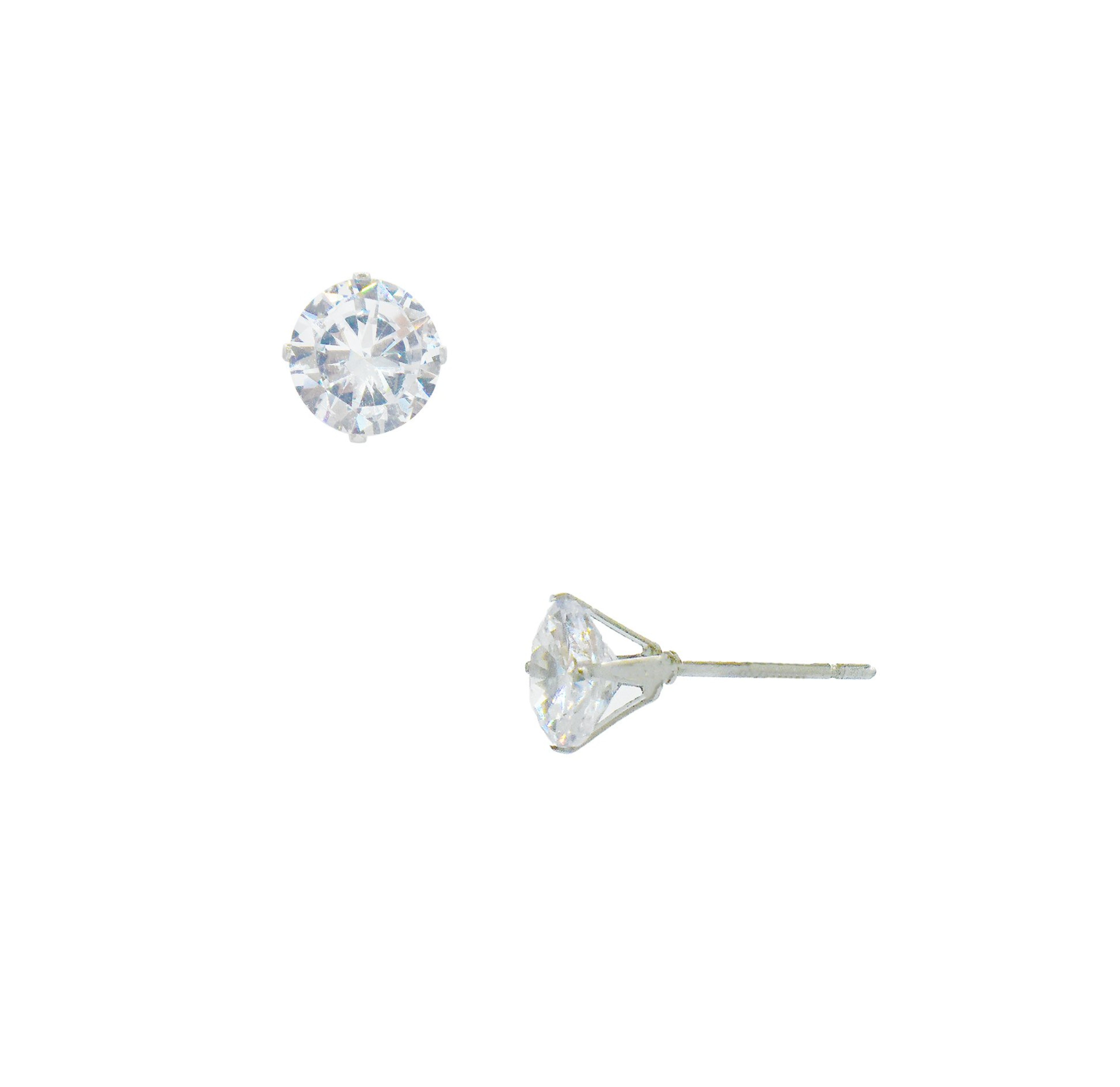 AVA SILVER CZ DIAMOND STUD EARRINGS SAMPLE