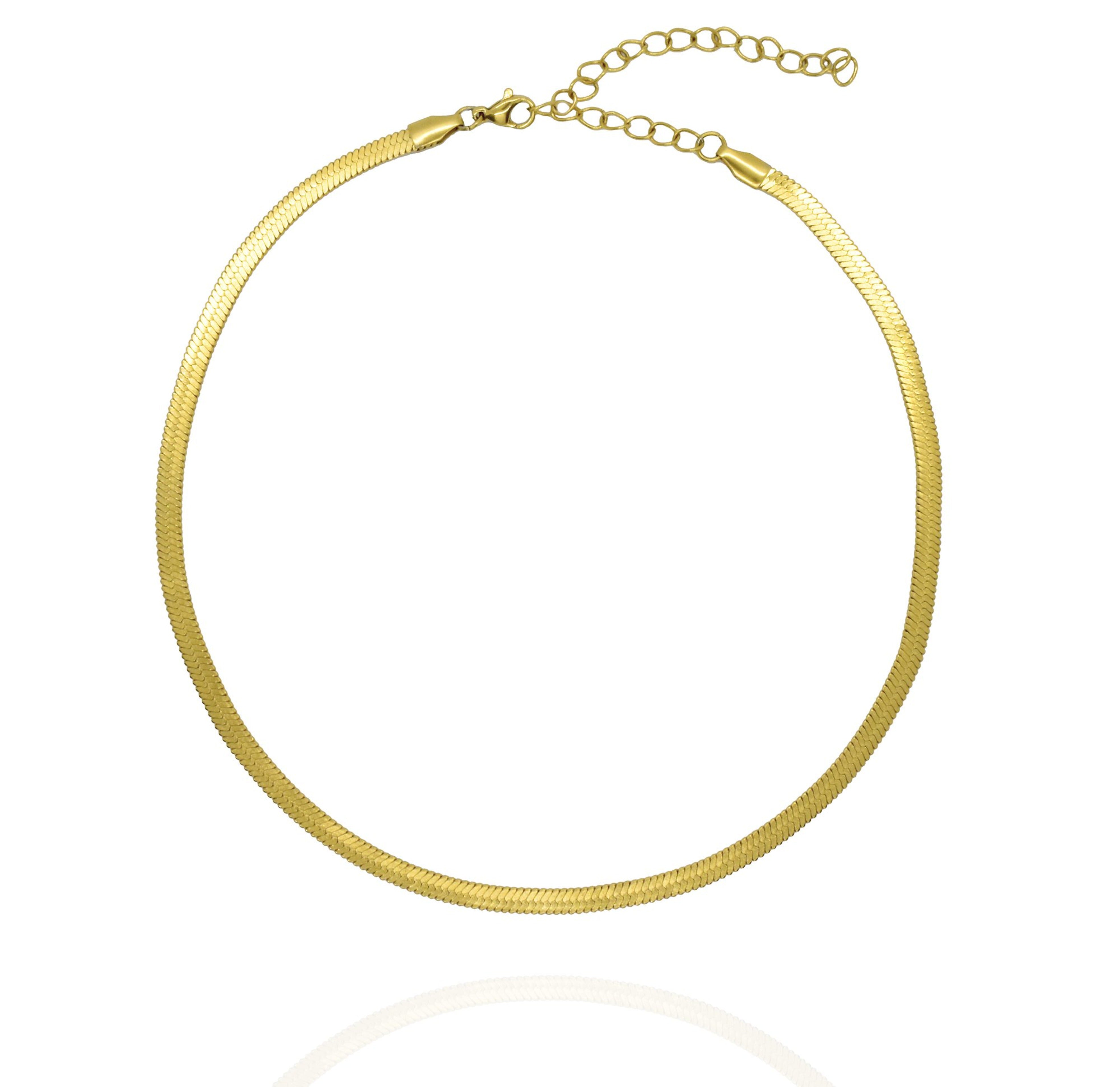 gold thin snake chain necklace waterproof jewelry