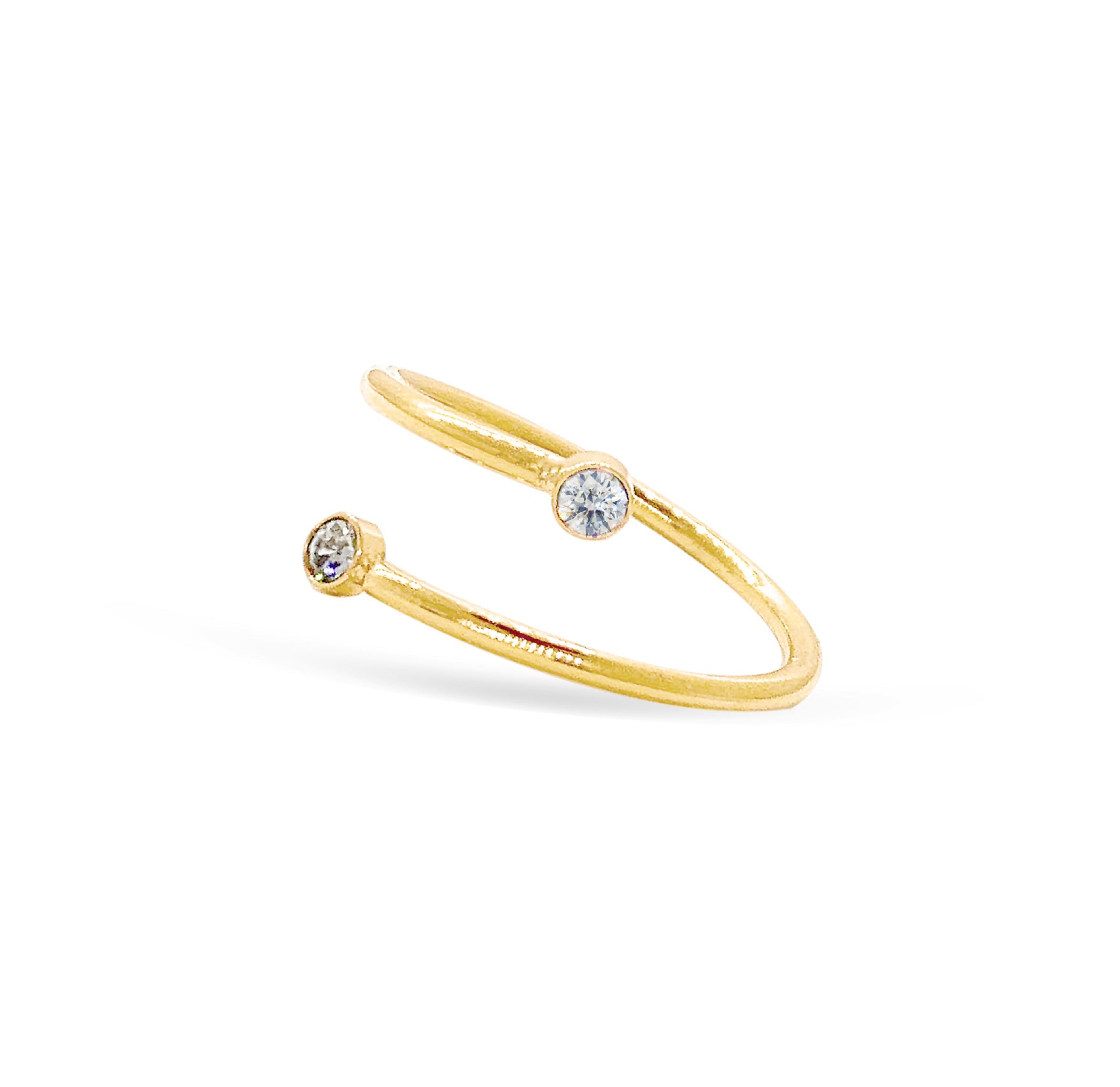 Sylvie gold spiral ring waterproof jewelry