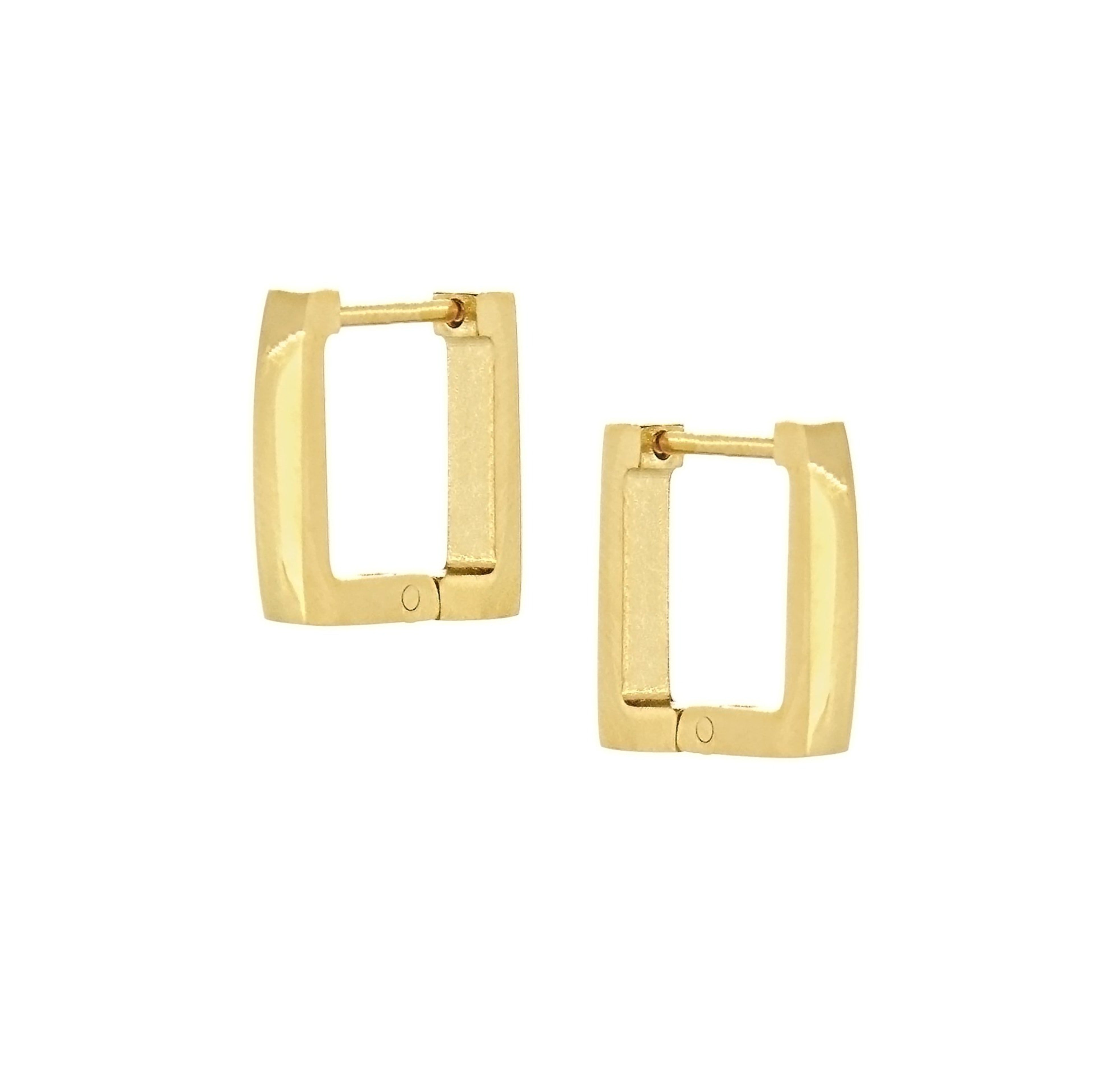gold square huggies