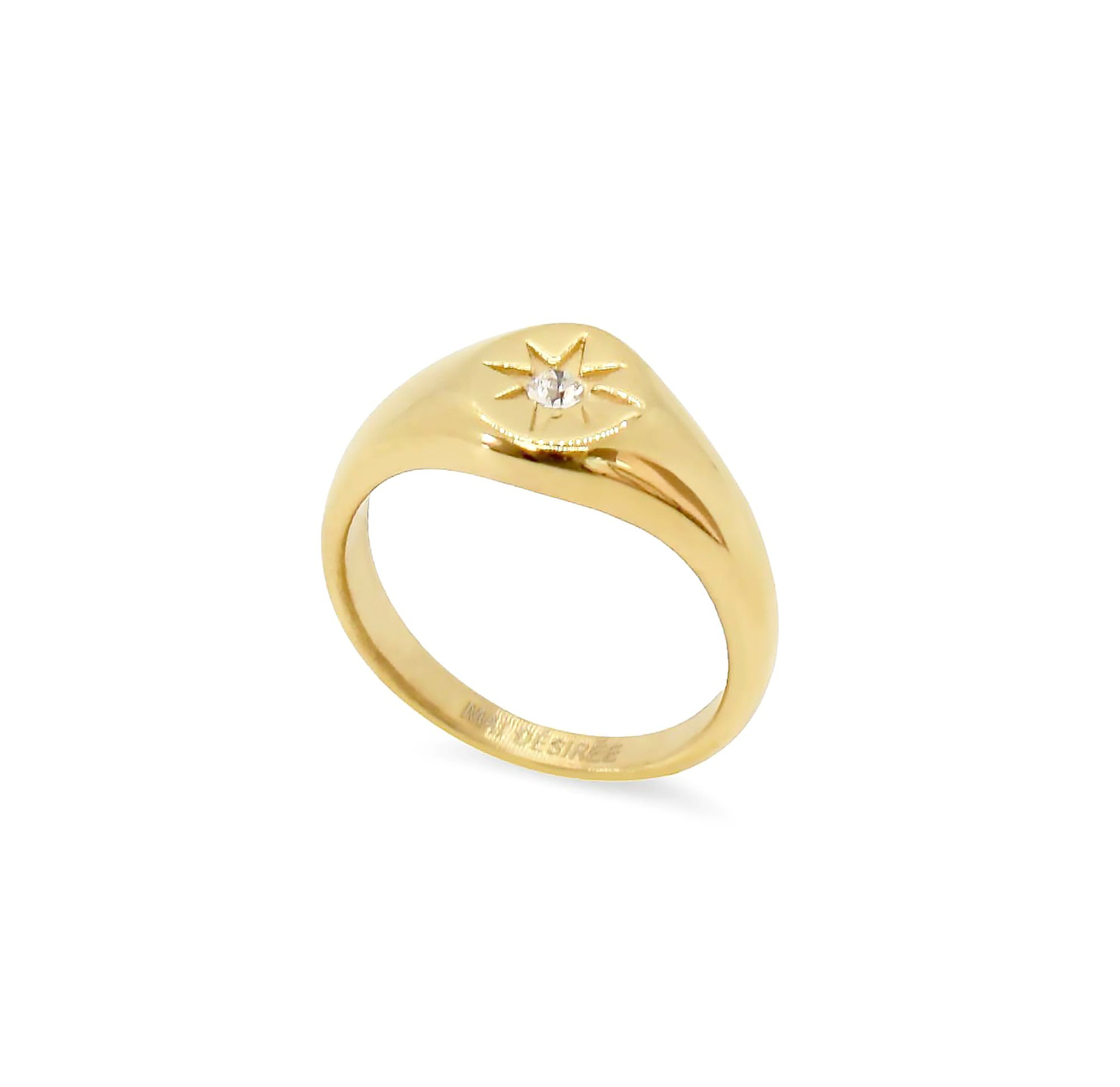 gold star signet ring gold jewelry waterproof rings