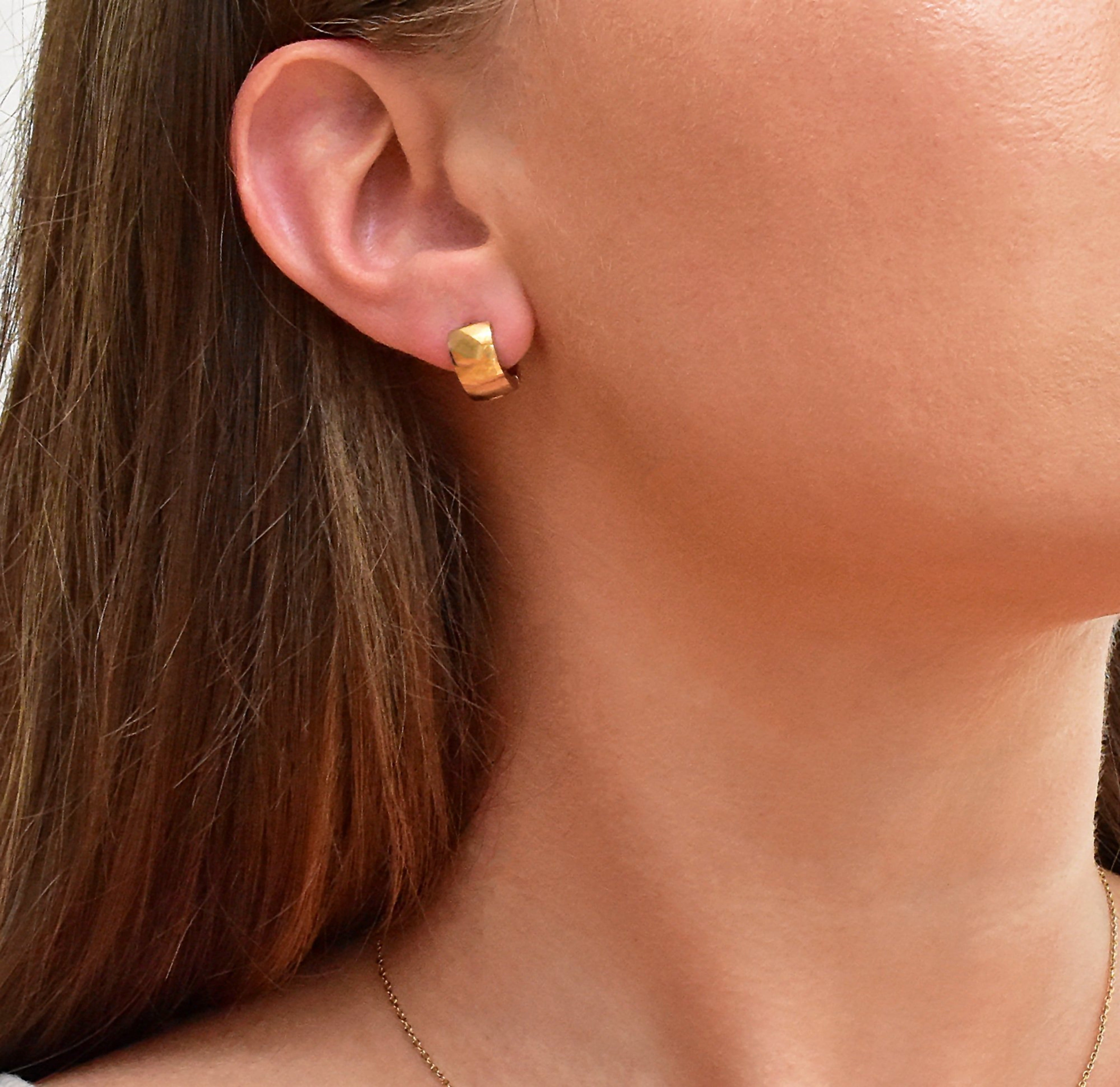 thick gold huggie hoop earrings waterproof
