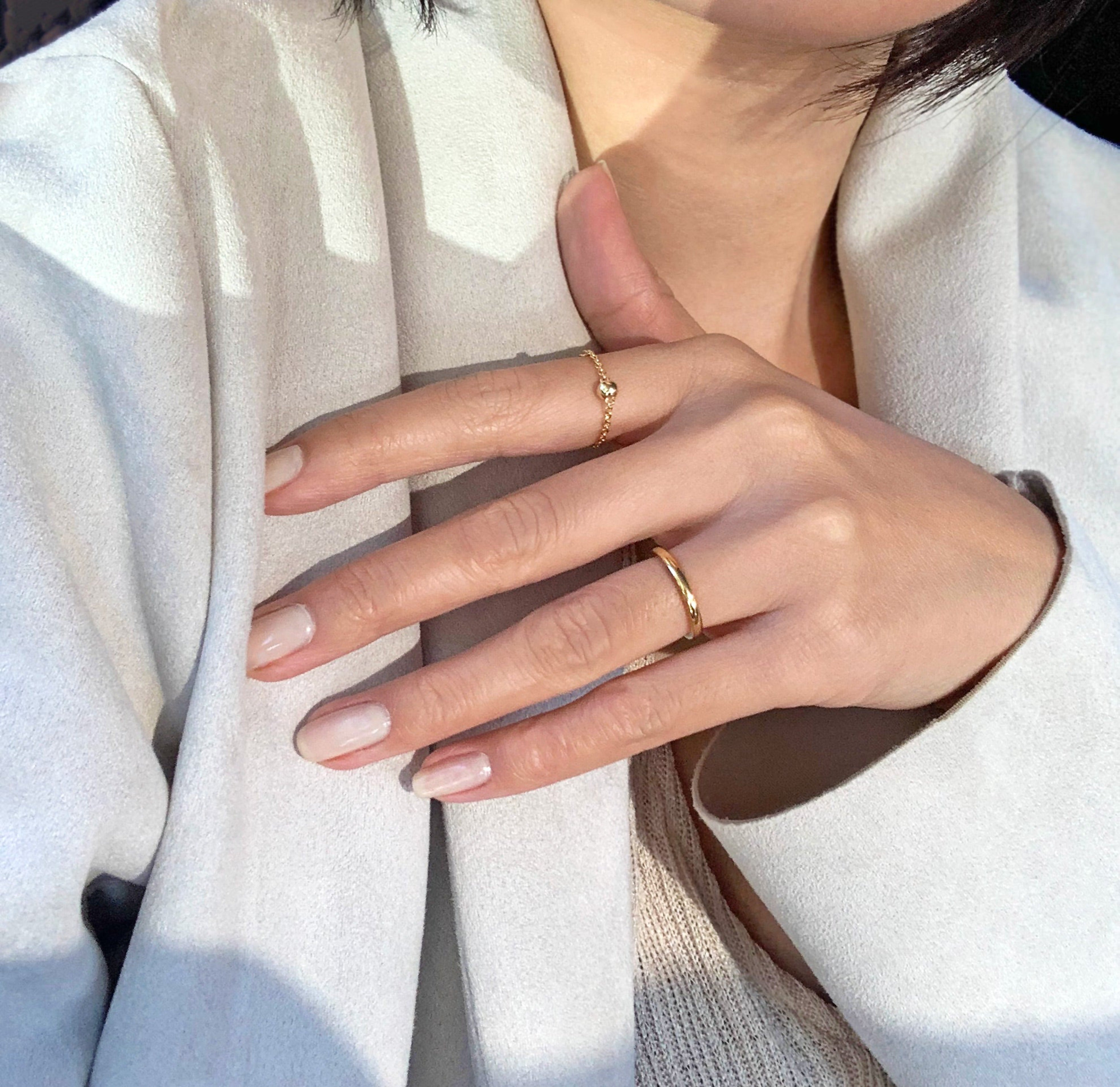 dainty gold chain ring waterproof jewelry