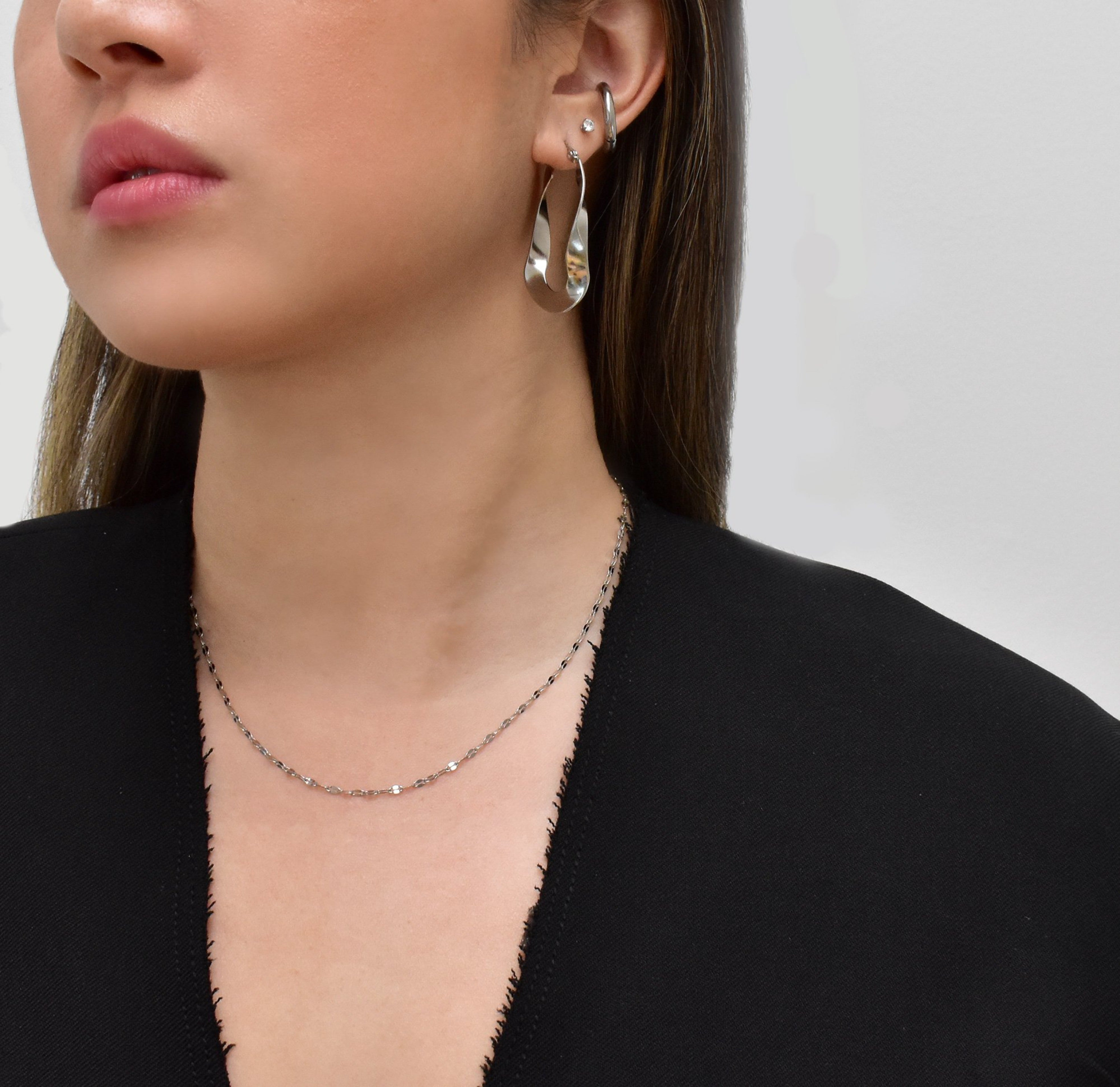 dainty silver chain necklace tarnish free