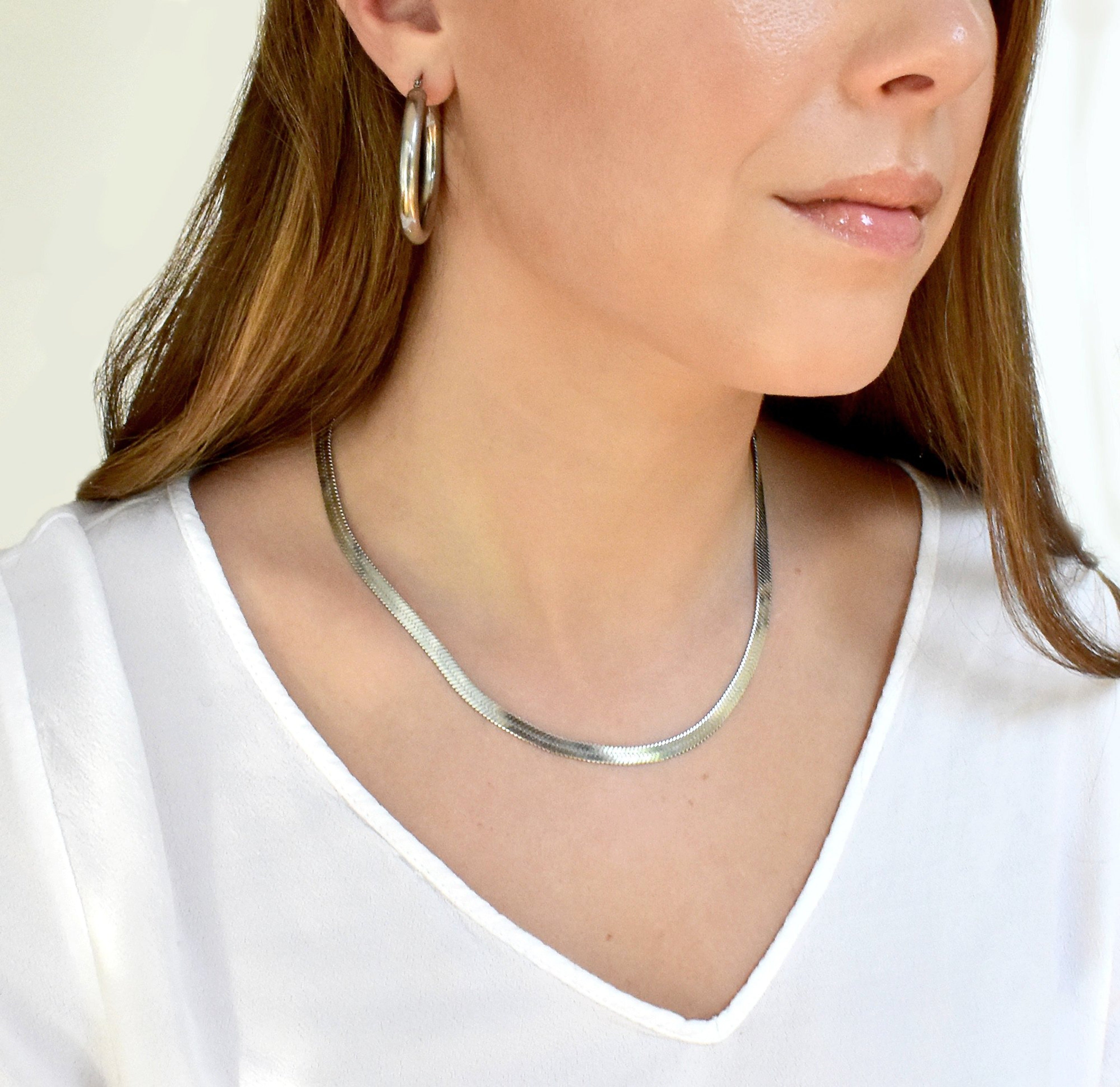 silver snake chain necklace