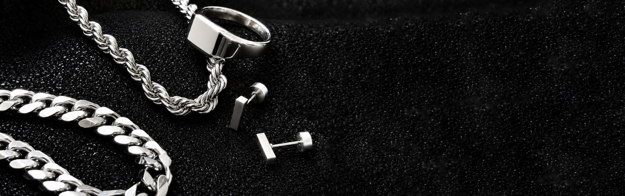 men's silver waterproof jewelry