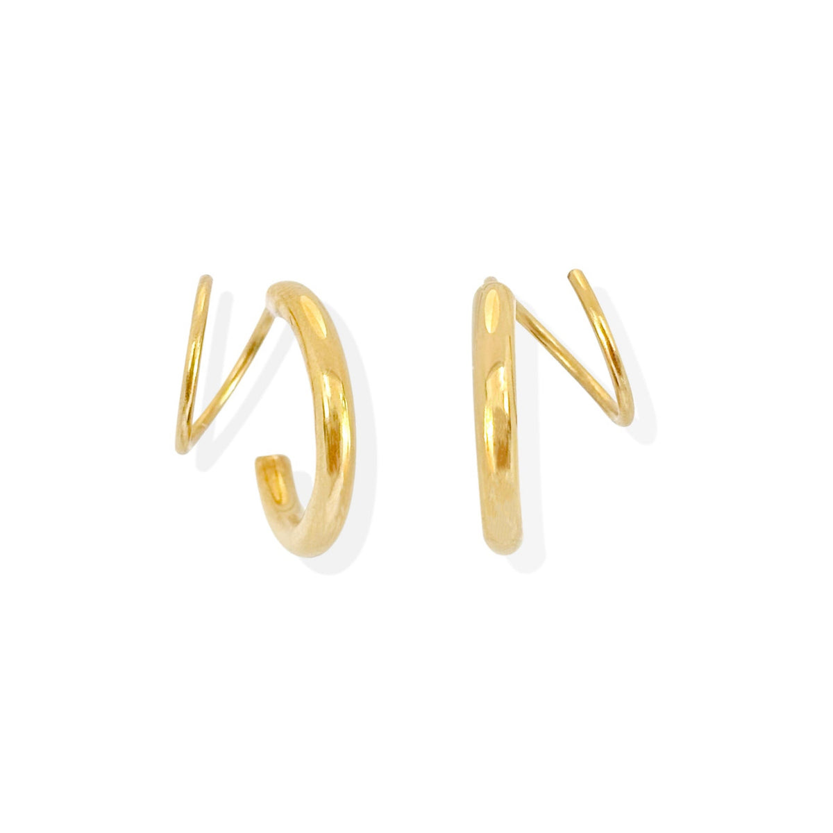 gold duo huggie hoop earrings 