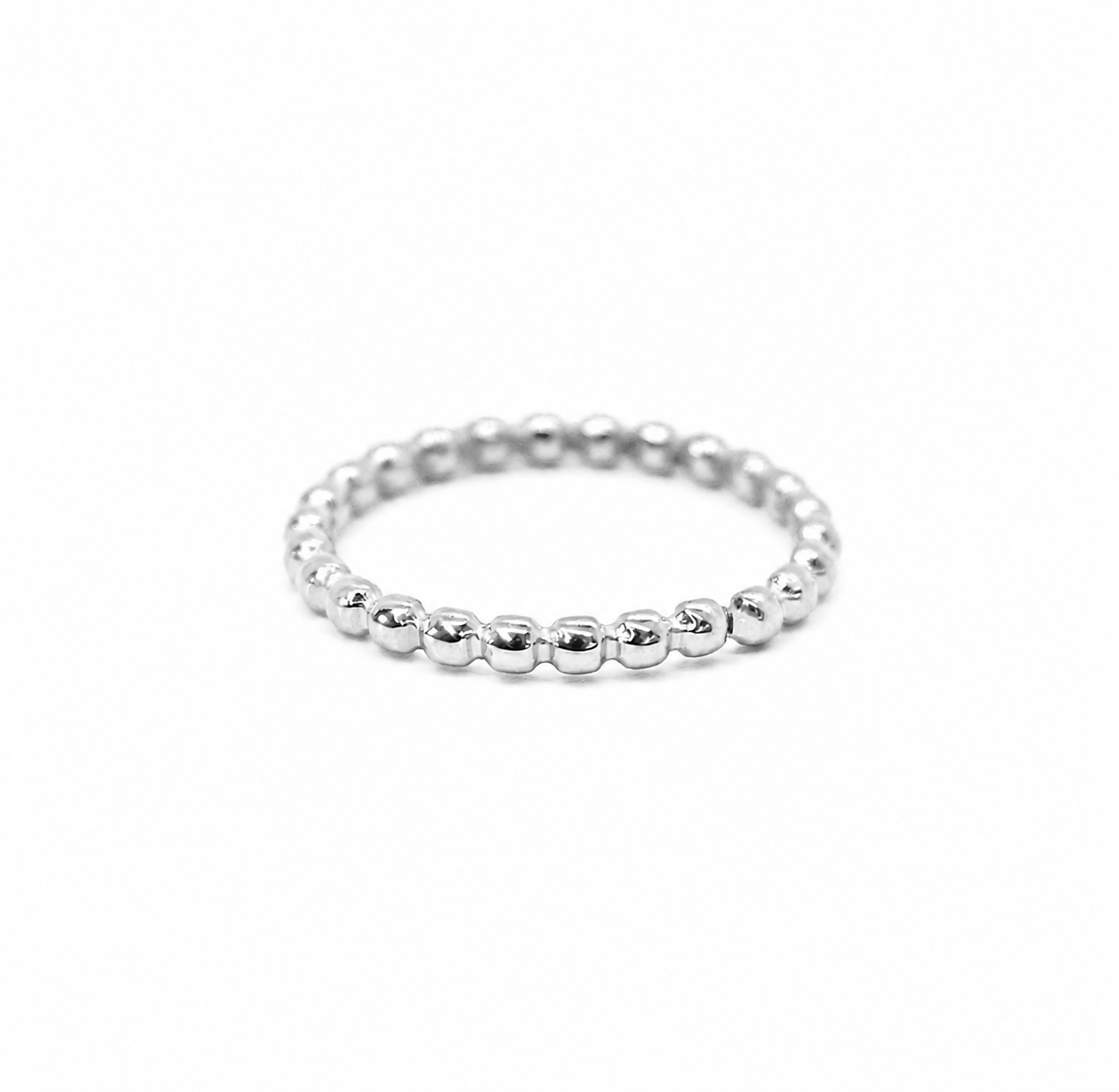 JAINA DAINTY GOLD BEADED STACKABLE RING