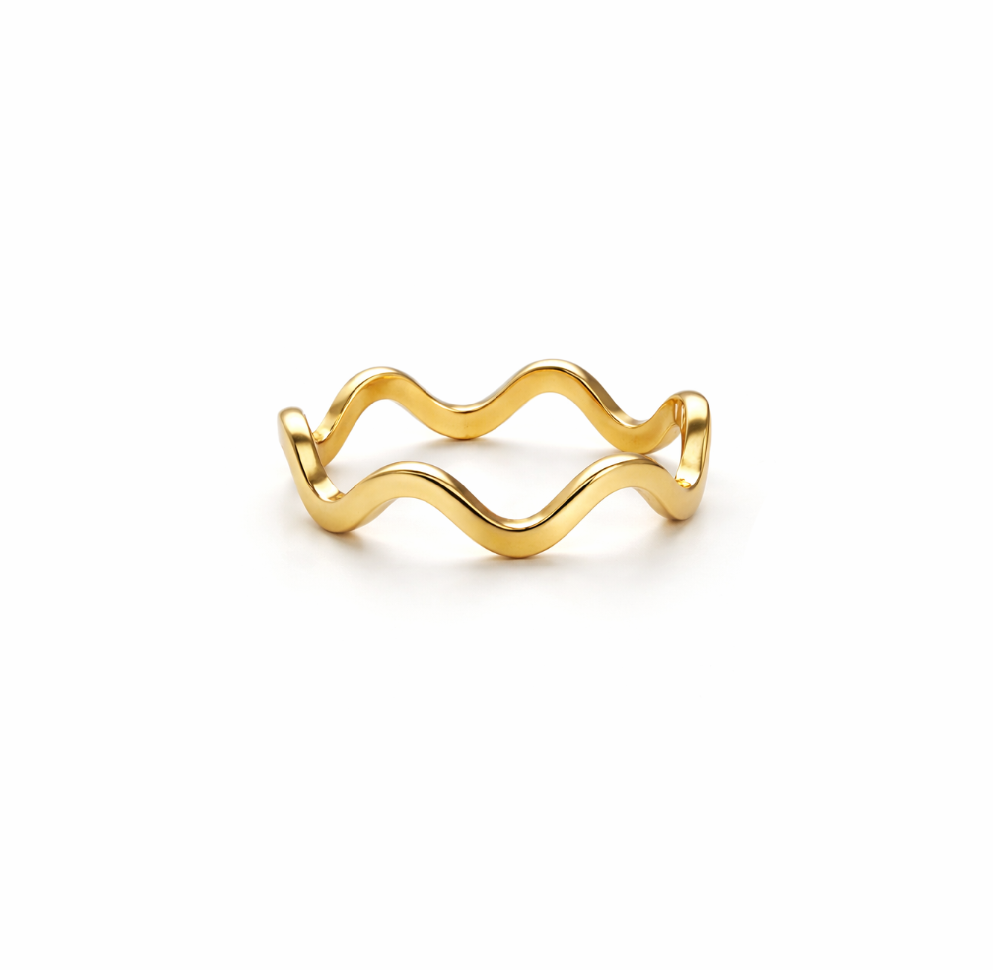 RAE DAINTY GOLD WAVY RING