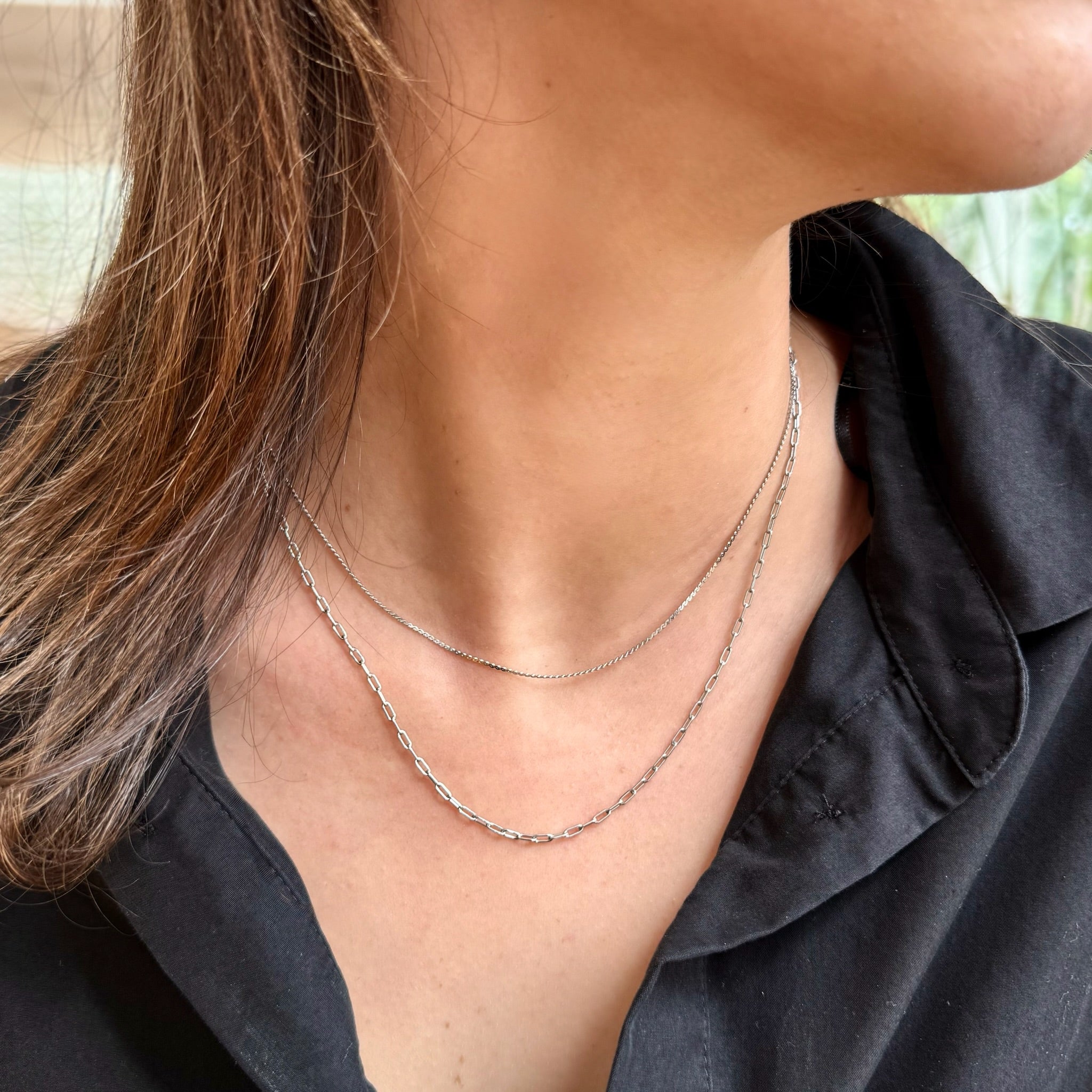 FAYE SILVER THIN CHAIN NECKLACE