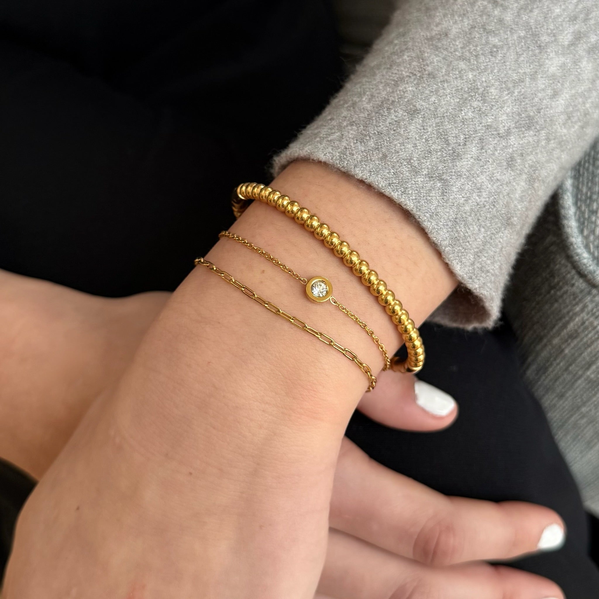 GOLD BEADED CUFF BRACELET SAMPLE