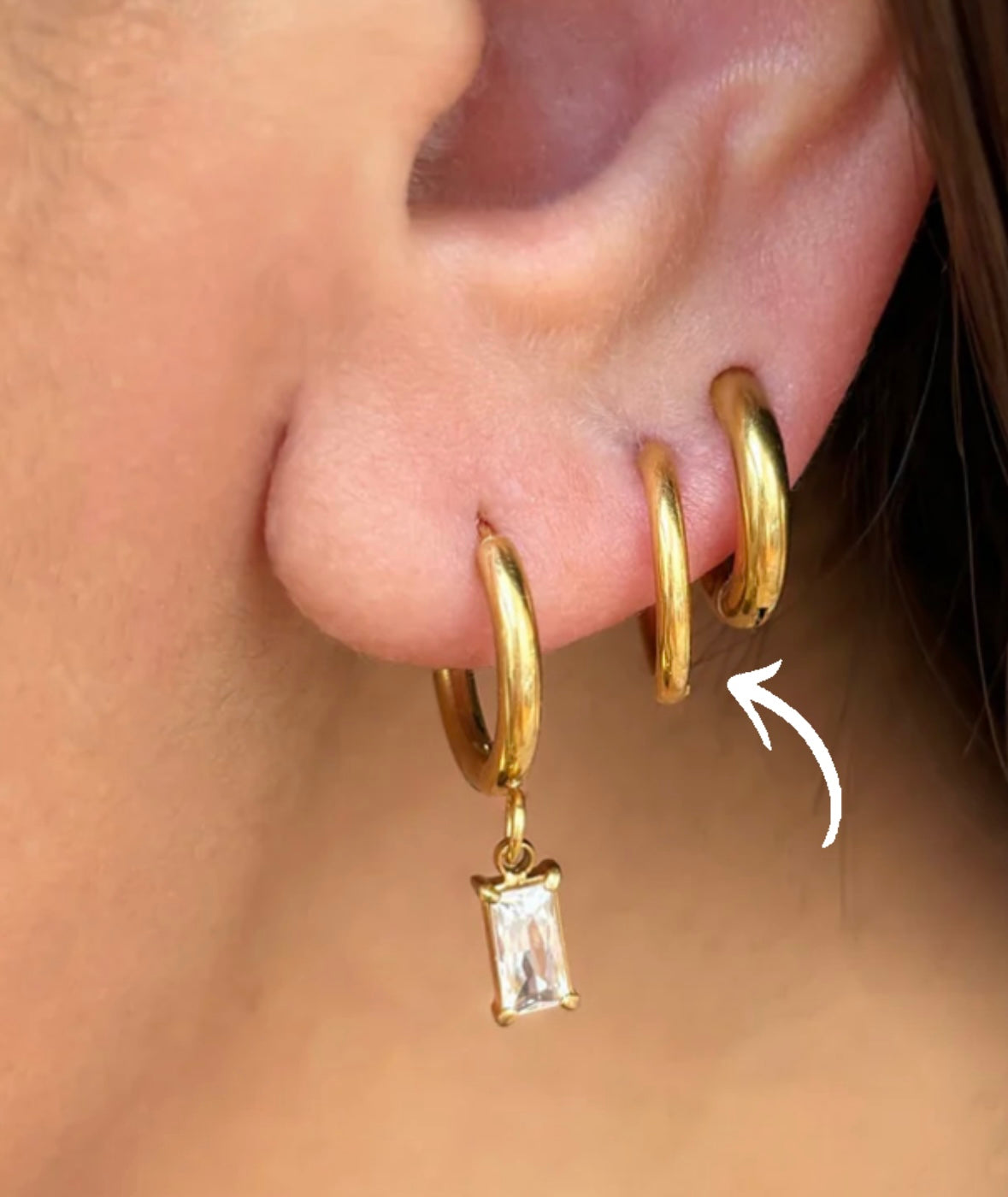 18K THIN GOLD HUGGIE HOOP EARRINGS - SAMPLE