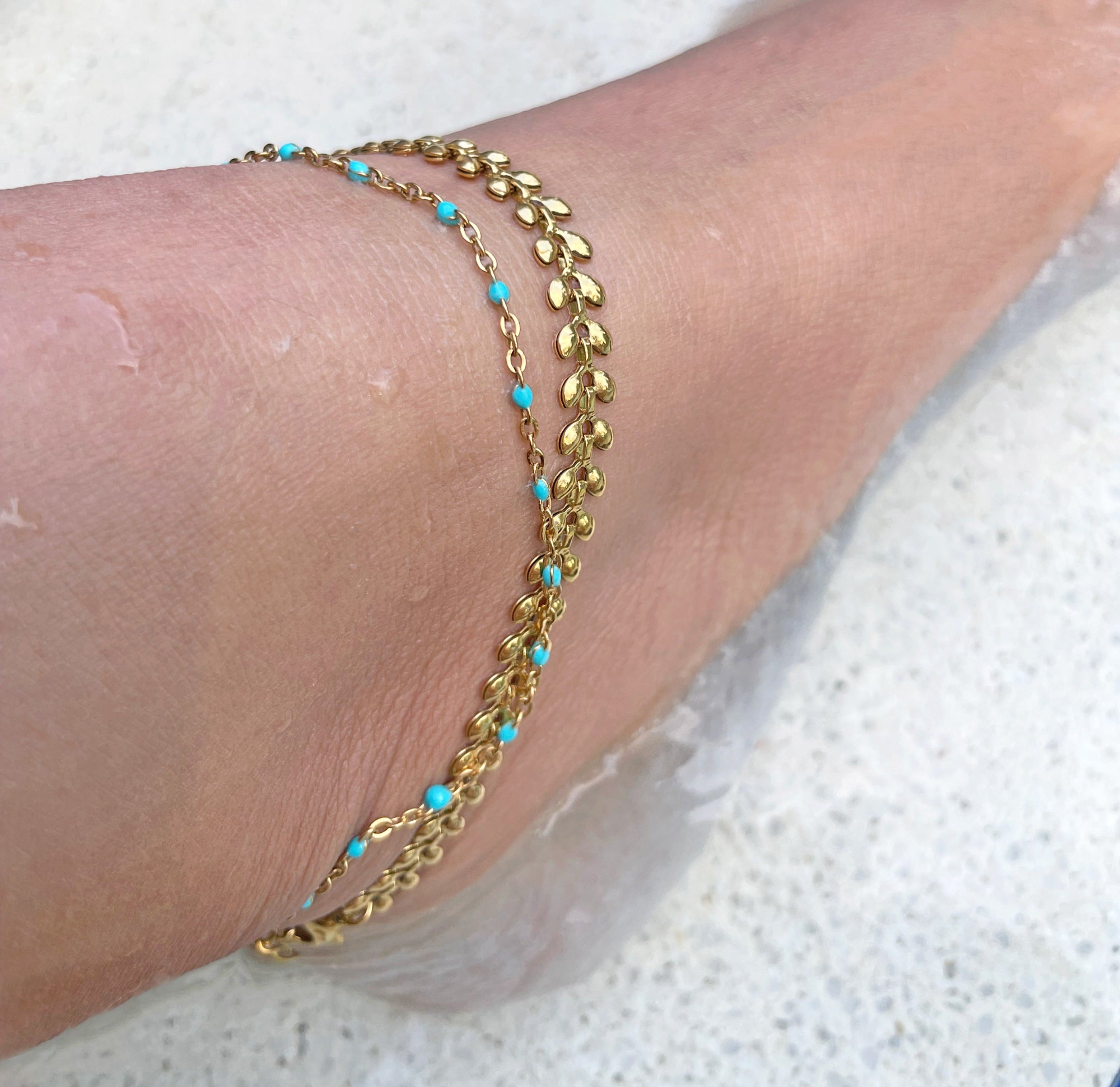 gold anklet bracelet waterproof jewelry