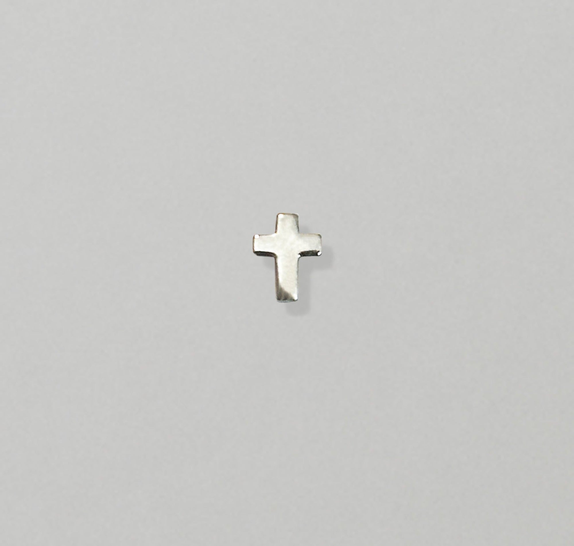 silver cross stud earrings mens waterproof jewelry