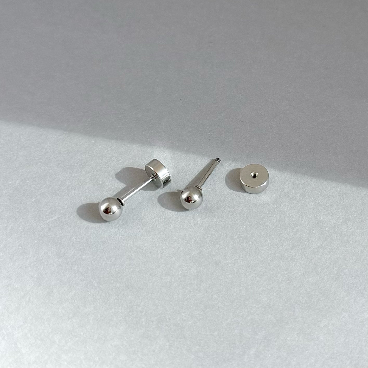 TAYLOR SILVER BALL STUD EARRINGS COMFORT FIT