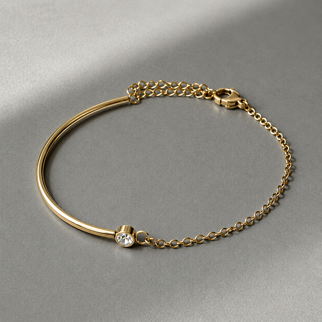 dainty bar chain solitaire bracelet 