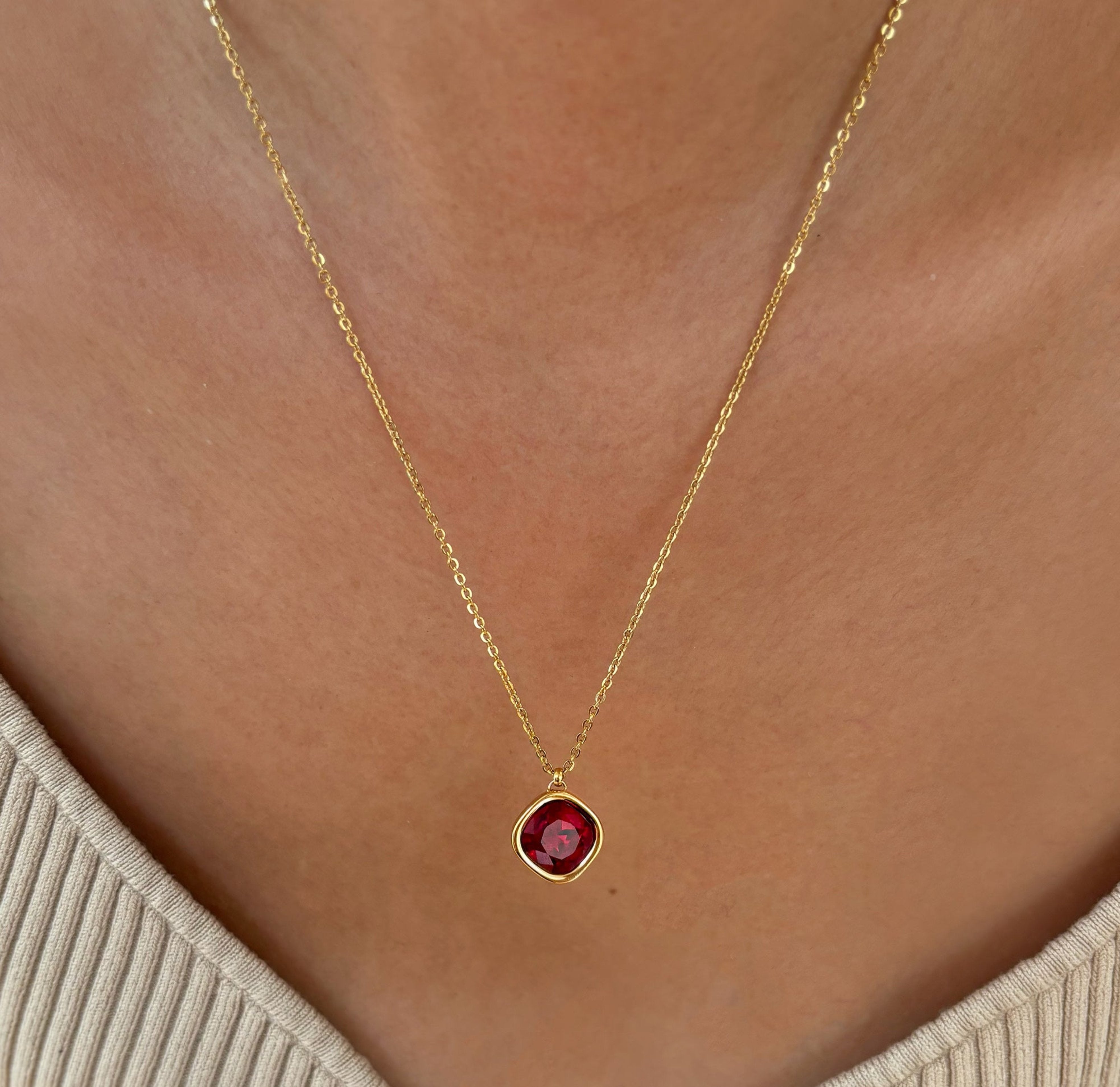 garnet january birthstone jewelry necklace