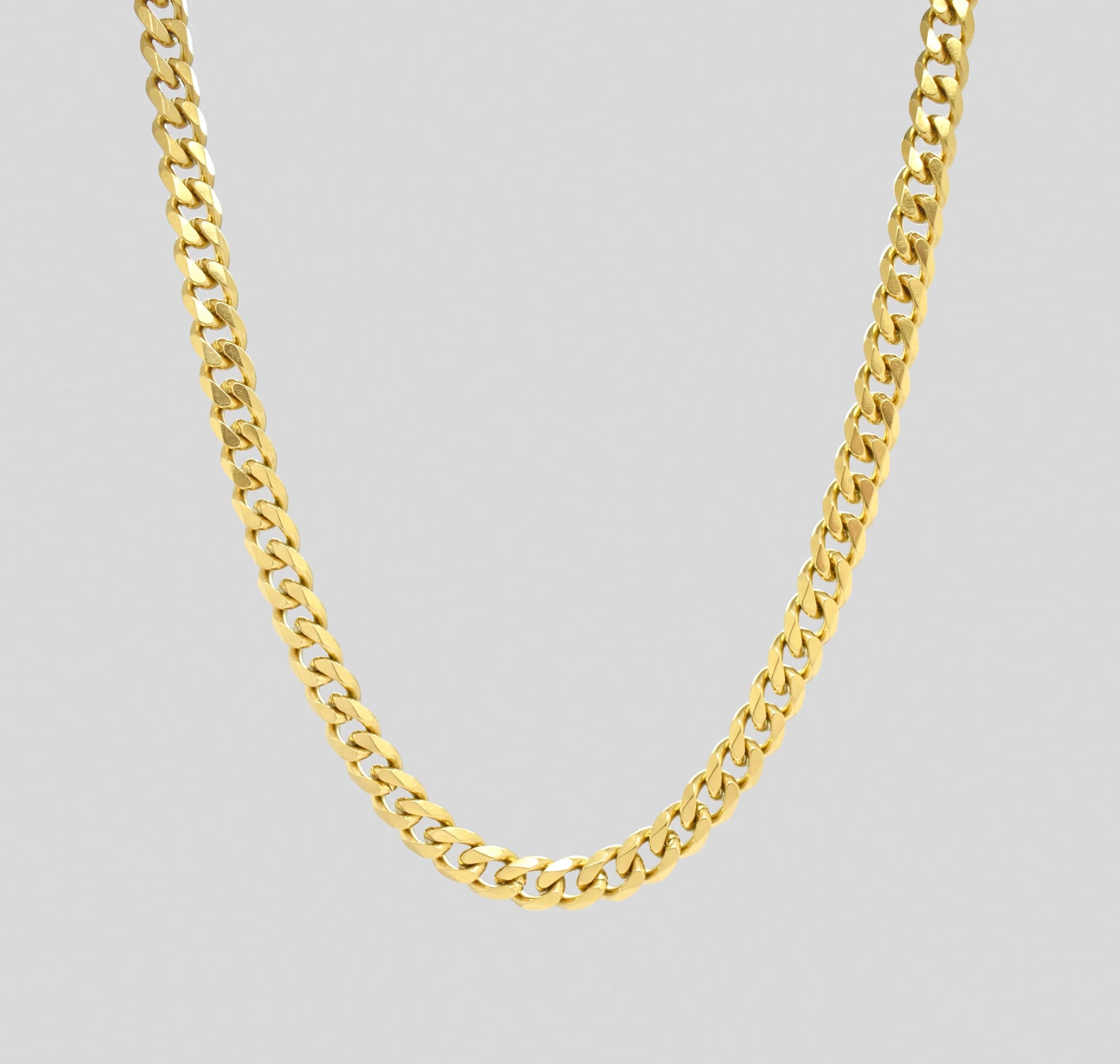 thick gold curb chain necklace mens waterproof jewelry
