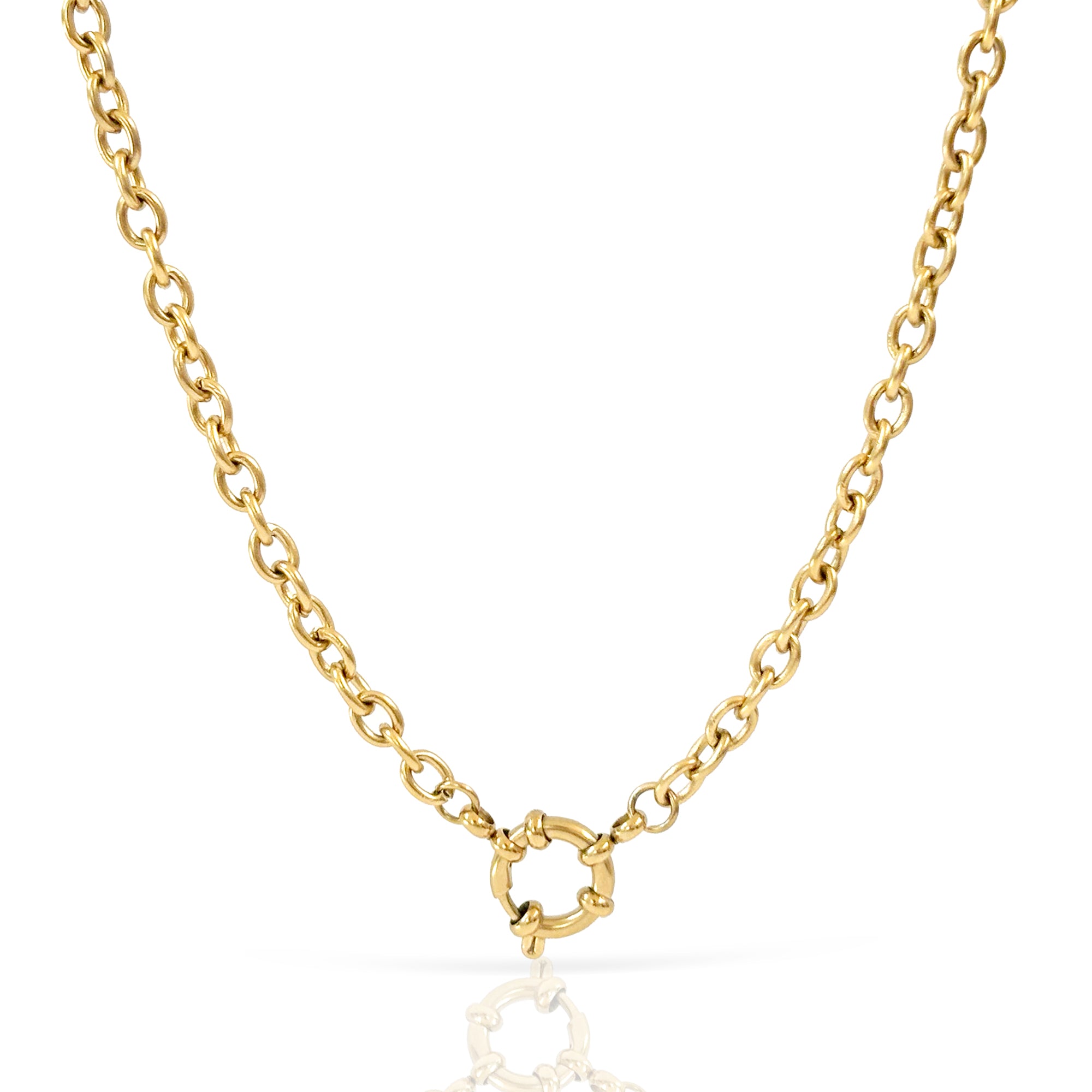 gold cable chain charm necklace