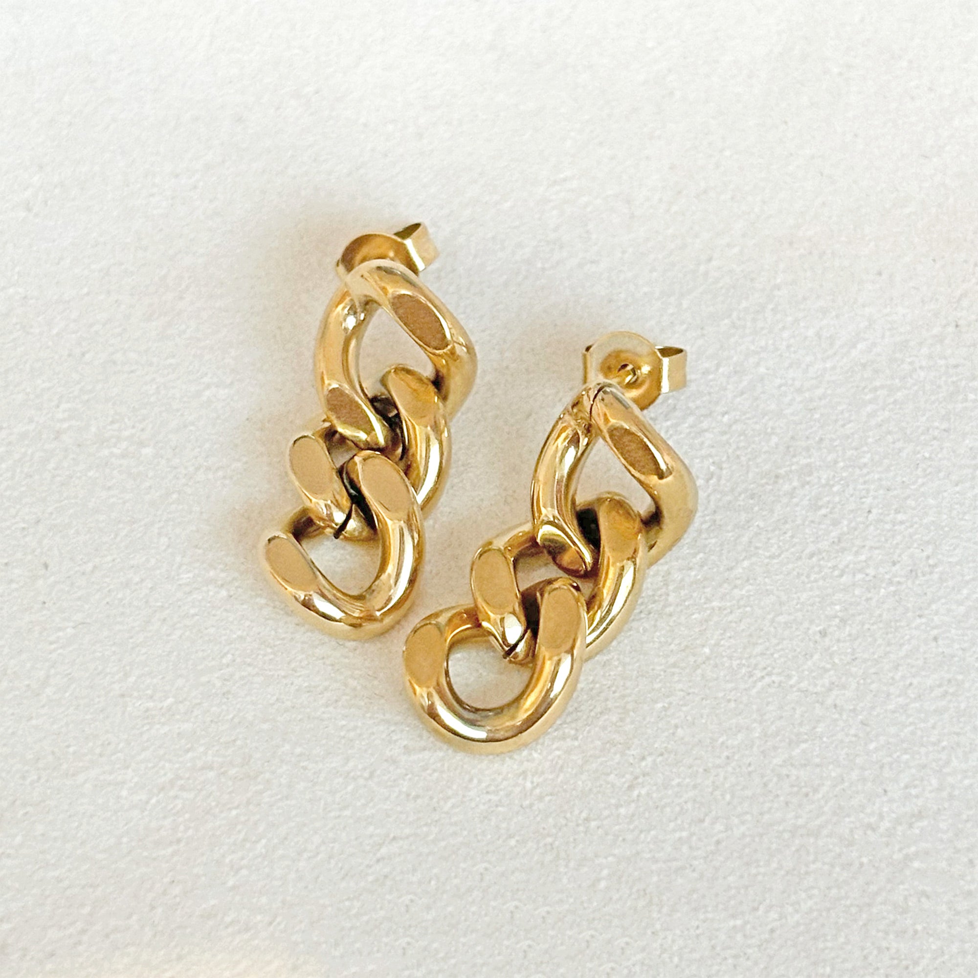 SMALL GOLD LINK CHAIN EARRINGS SAMPLE