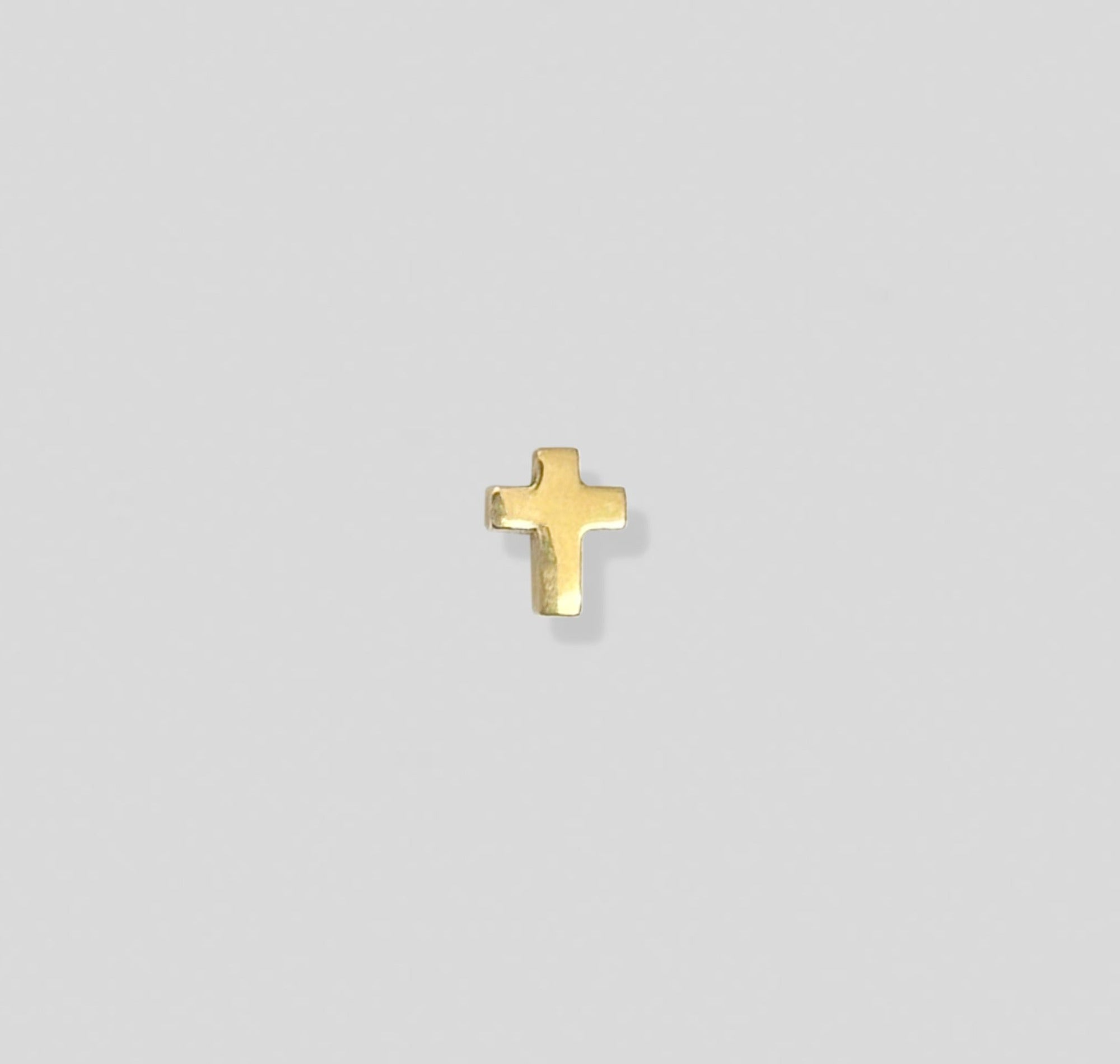 gold cross screw back earring mens waterproof jewelry
