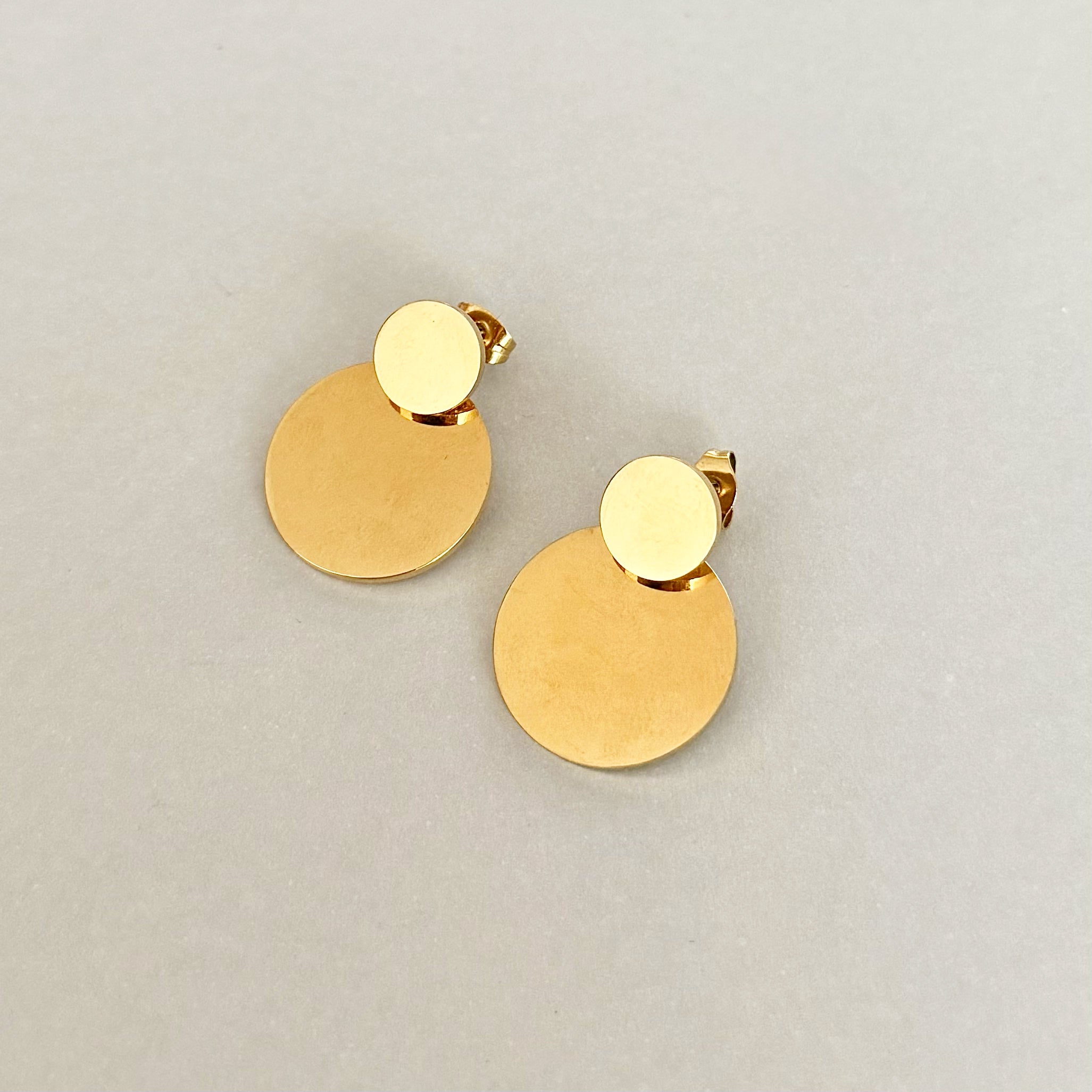 GOLD DISC EARRINGS - SAMPLE