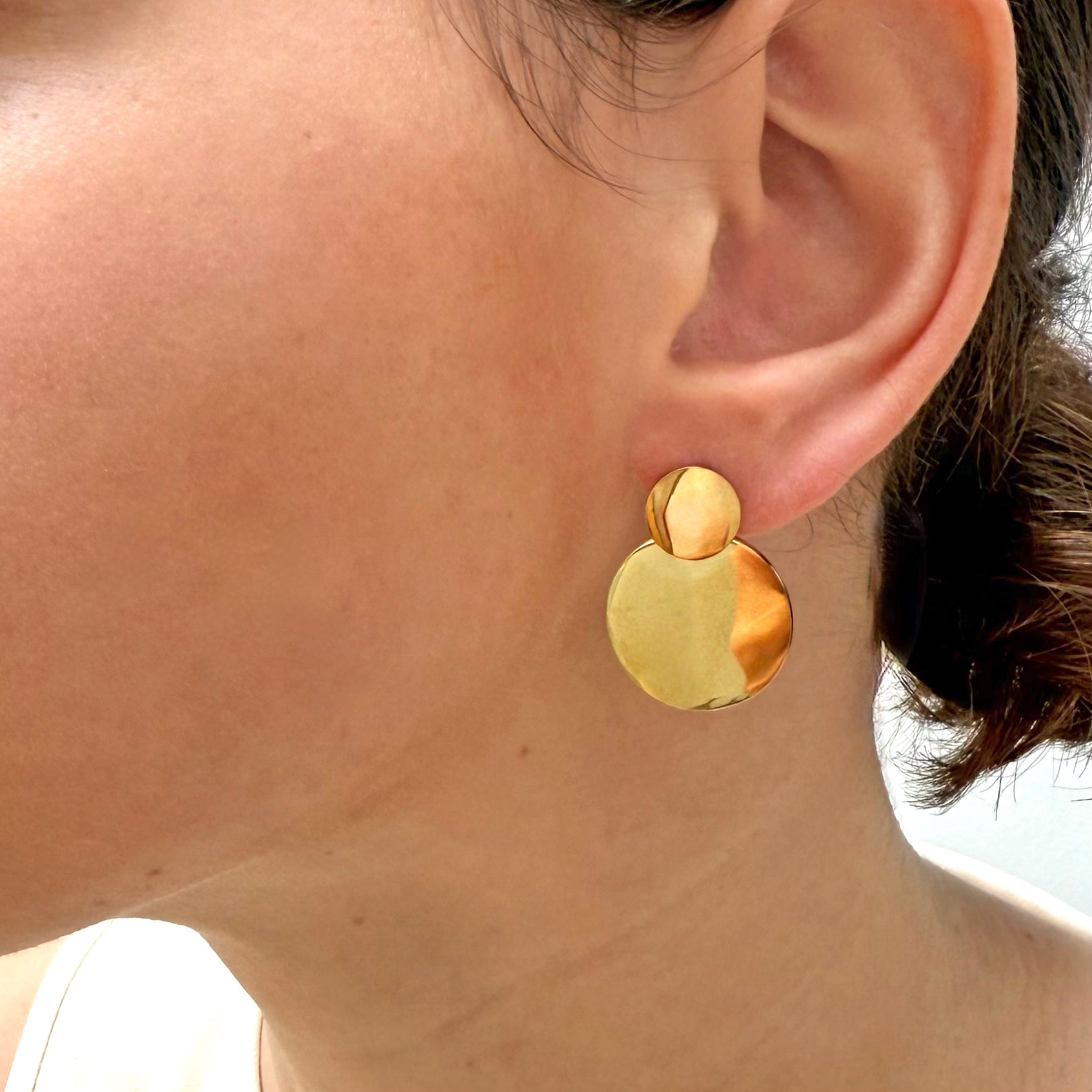 GOLD DISC EARRINGS - SAMPLE
