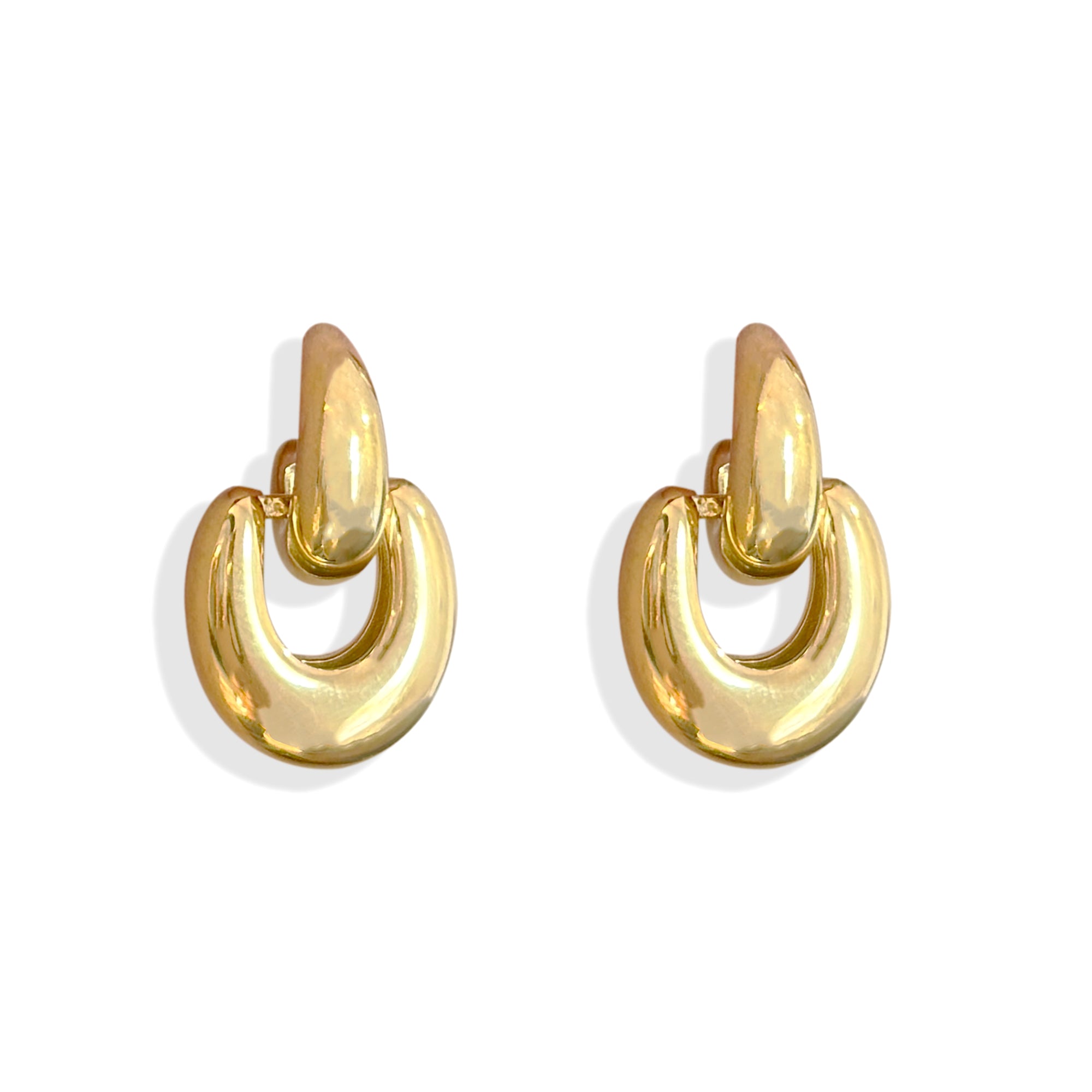 PRESLEY GOLD DOOR KNOCKER EARRINGS