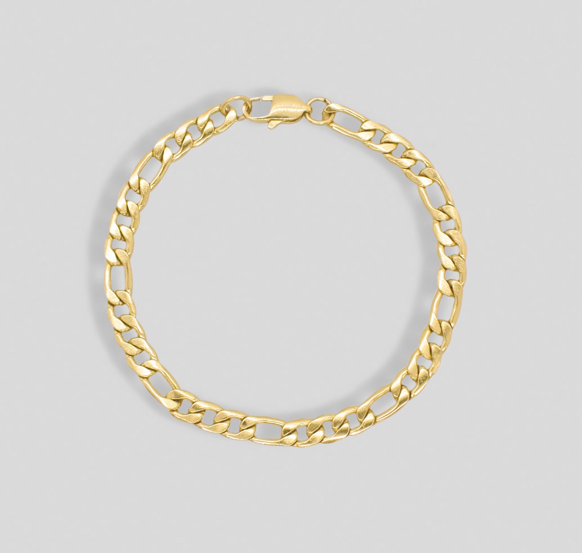 gold figaro chain bracelet mens waterproof jewelry