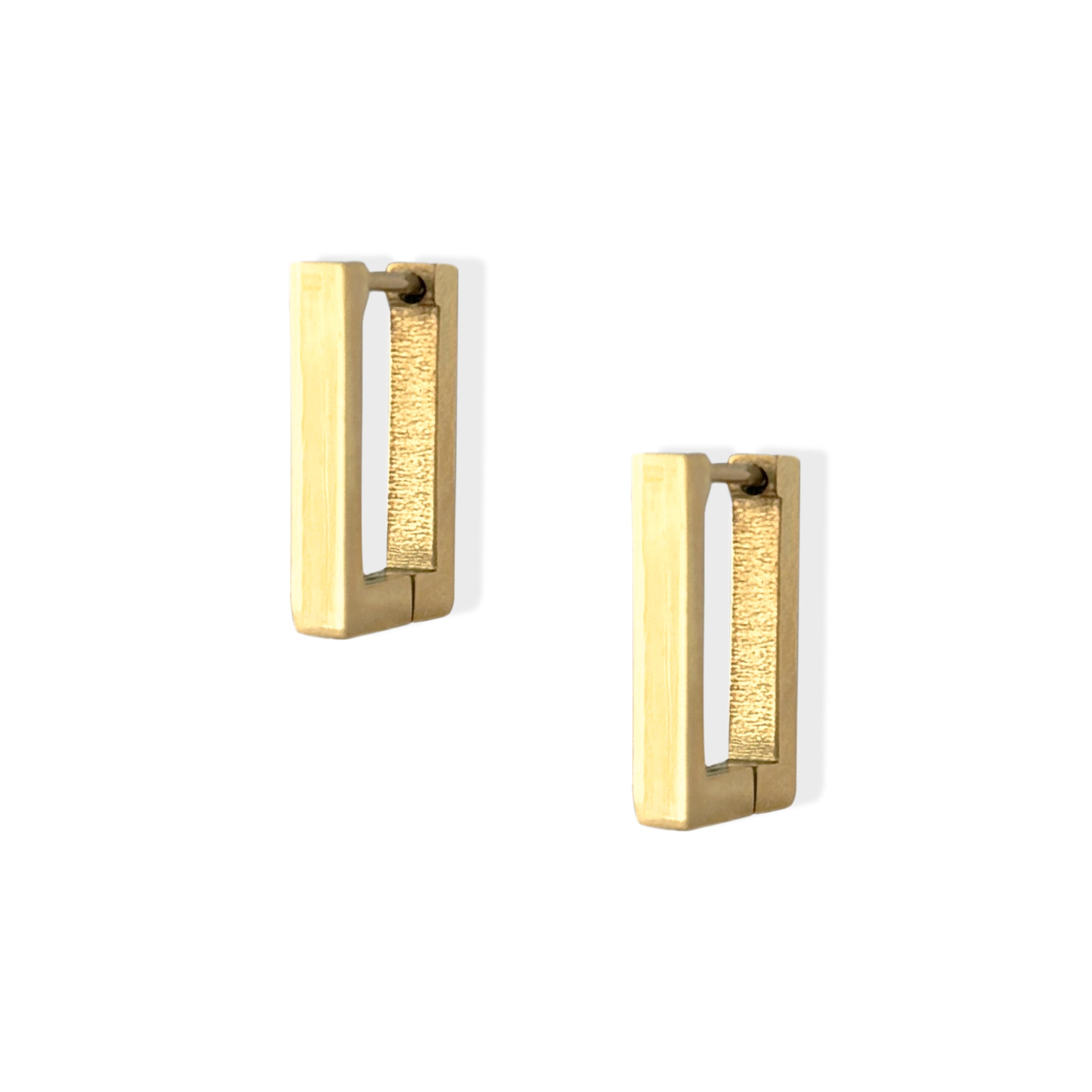 ELODIE GOLD RECTANGLE EARRINGS