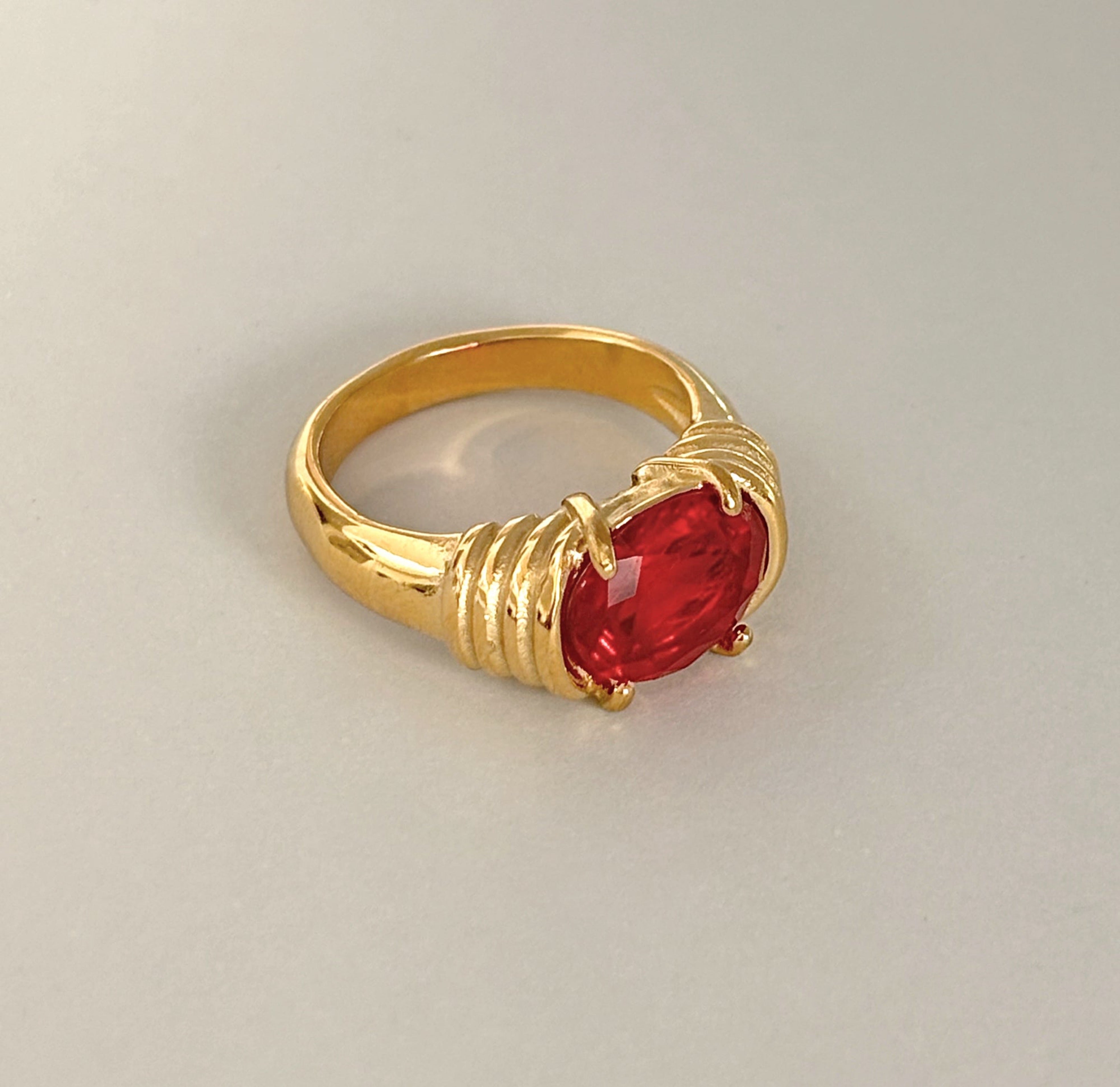 gold red heirloom ring waterproof jewelry