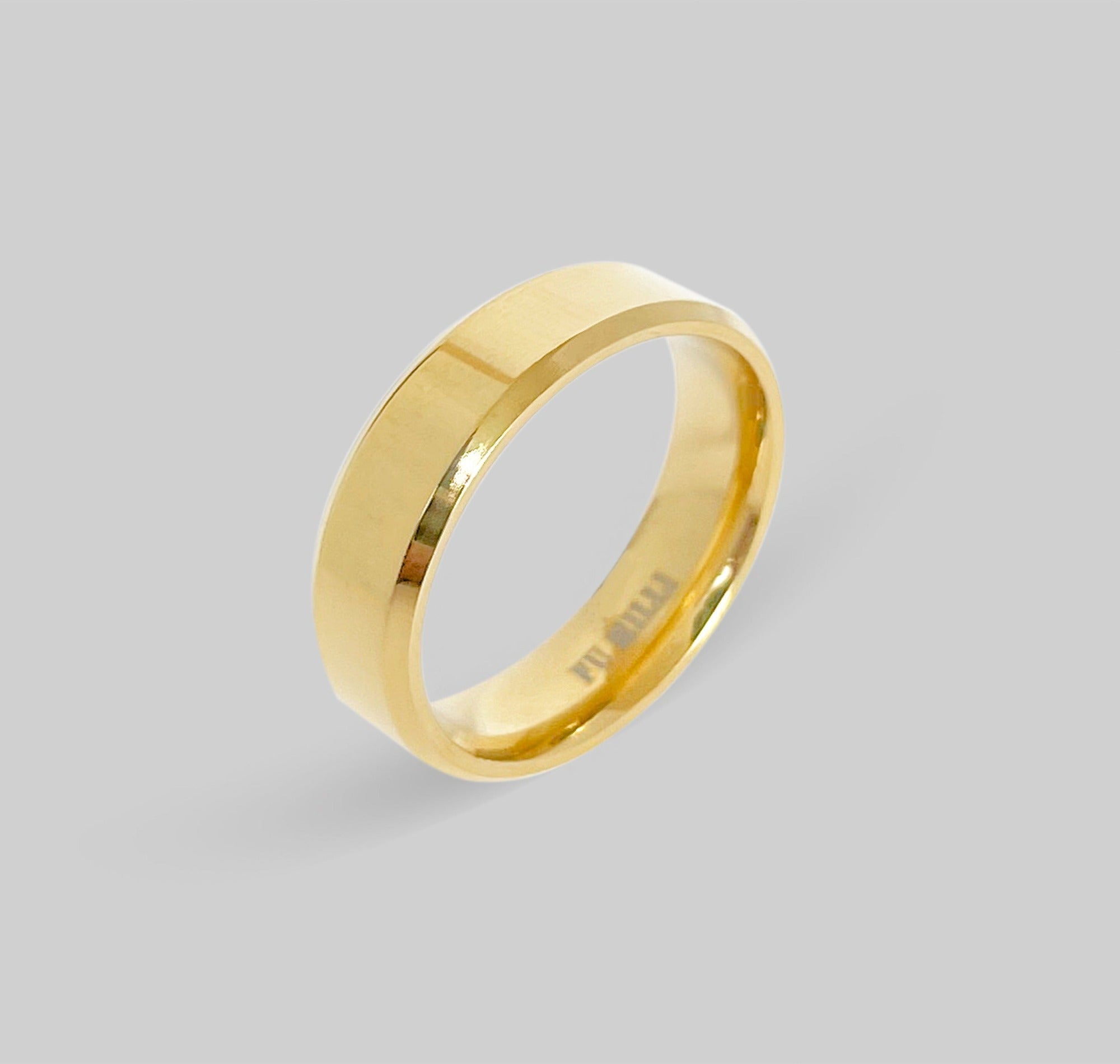 GOLD RING BAND MENS WATERPROOF JEWELRY