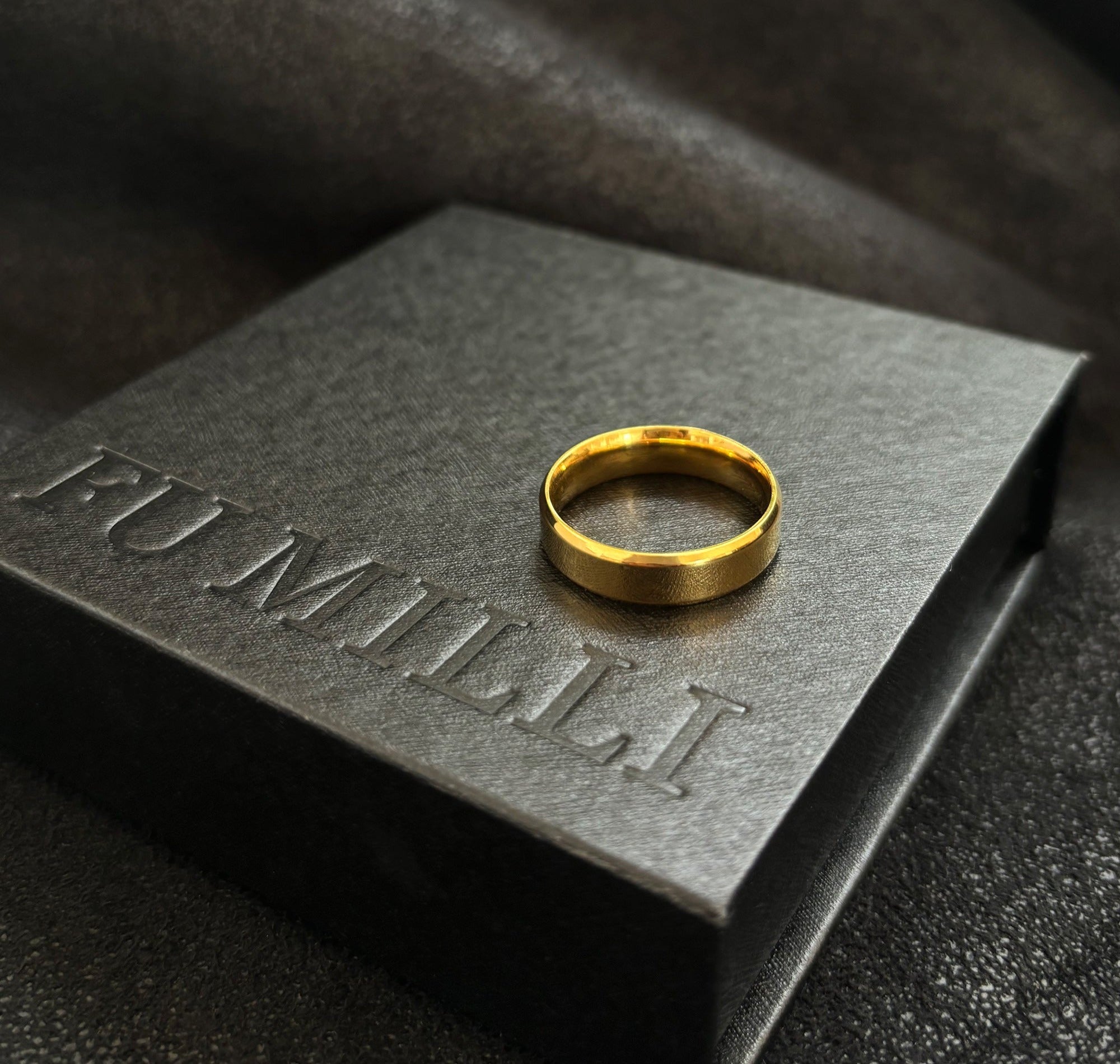 mens gold waterproof ring band