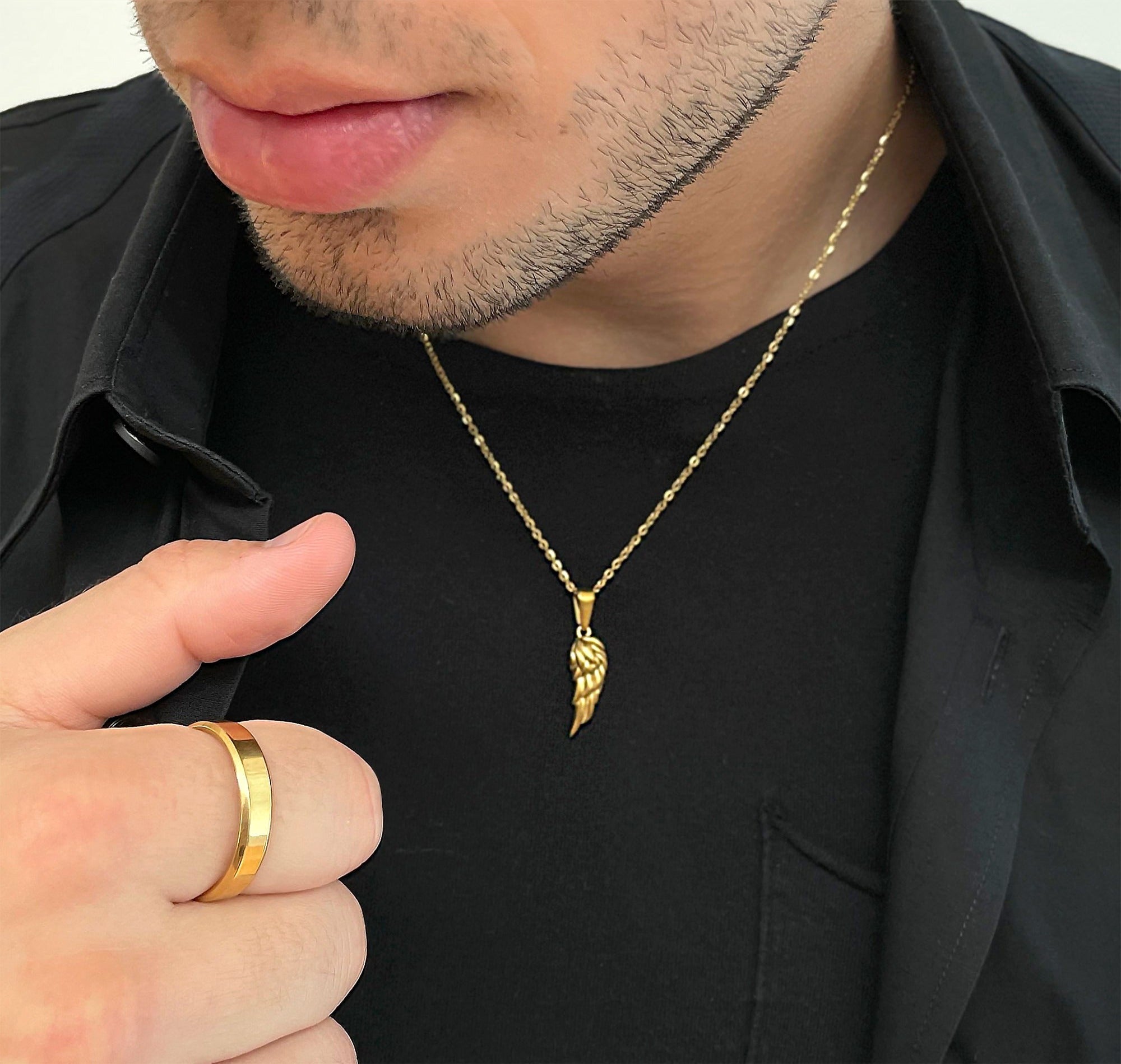 mens gold waterproof ring