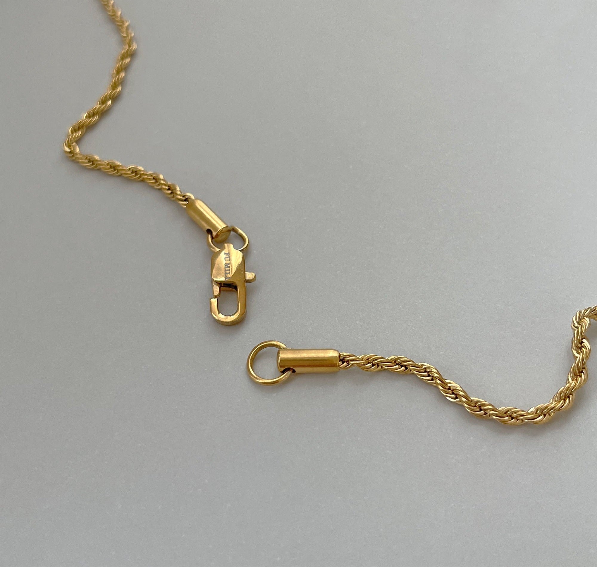 thin gold rope chain necklace mens waterproof jewelry