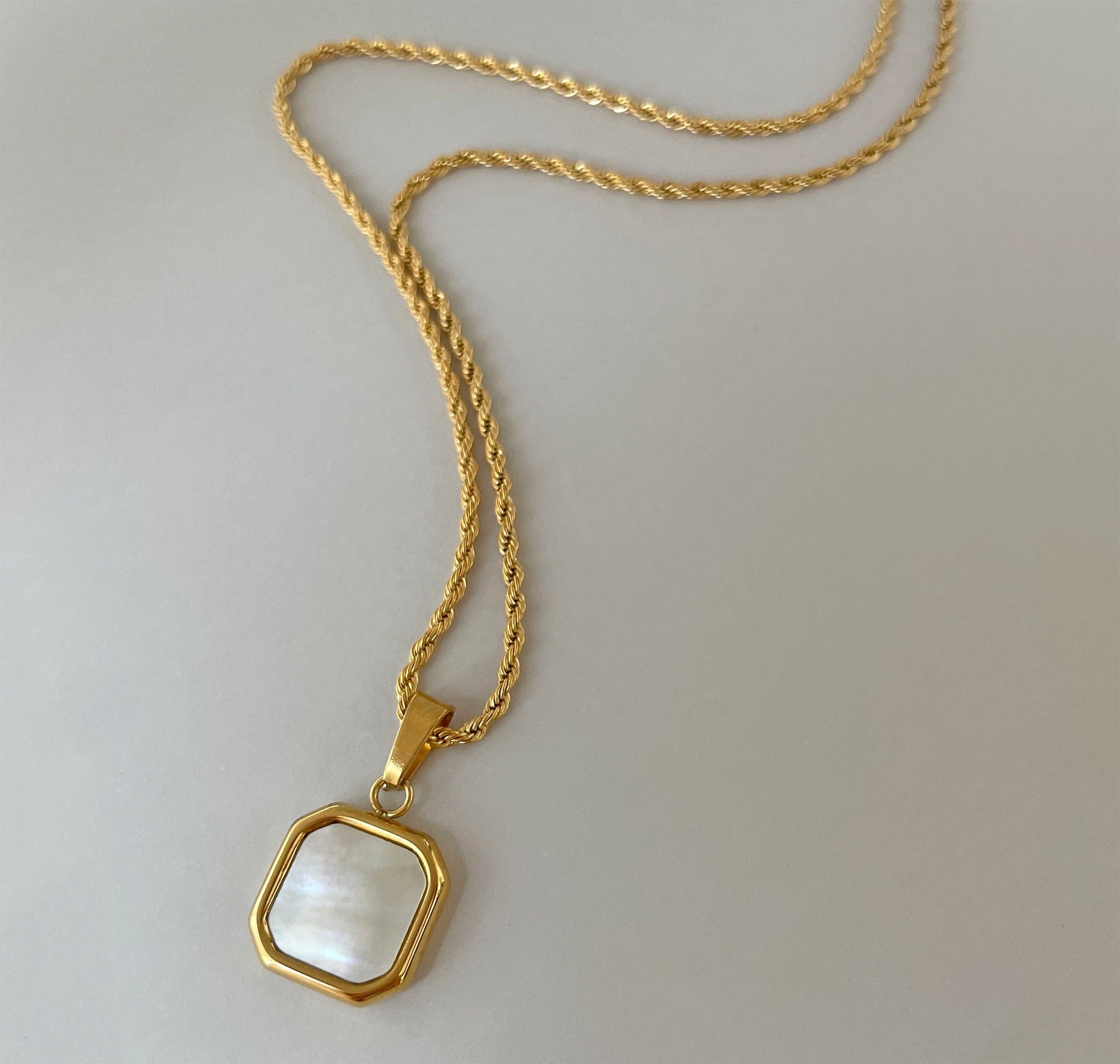 gold-pearl-pendant-necklace-stack-mens-waterproof-jewelry