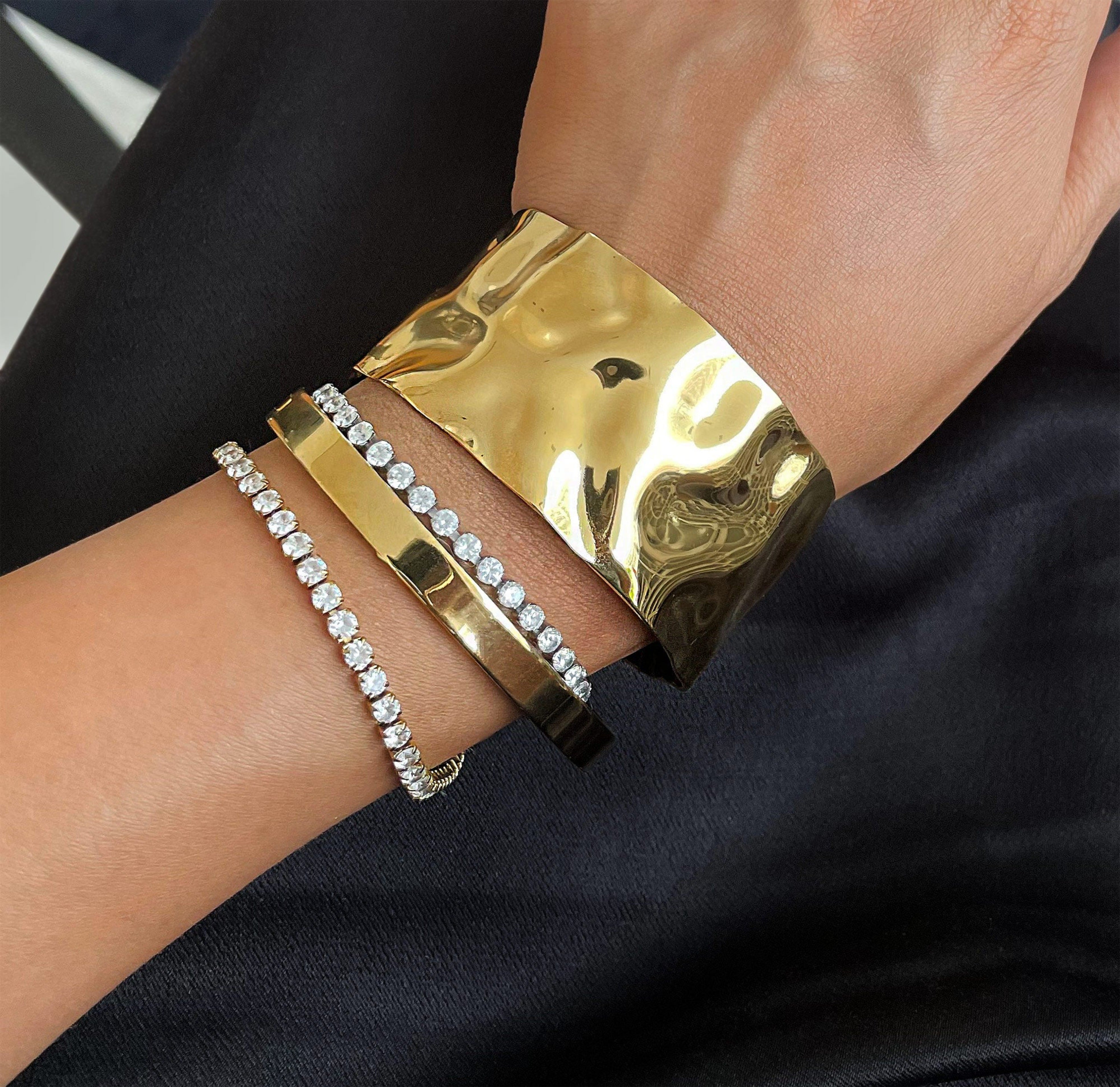 Kate Gold Cuff Bracelet - Waterproof Jewelry