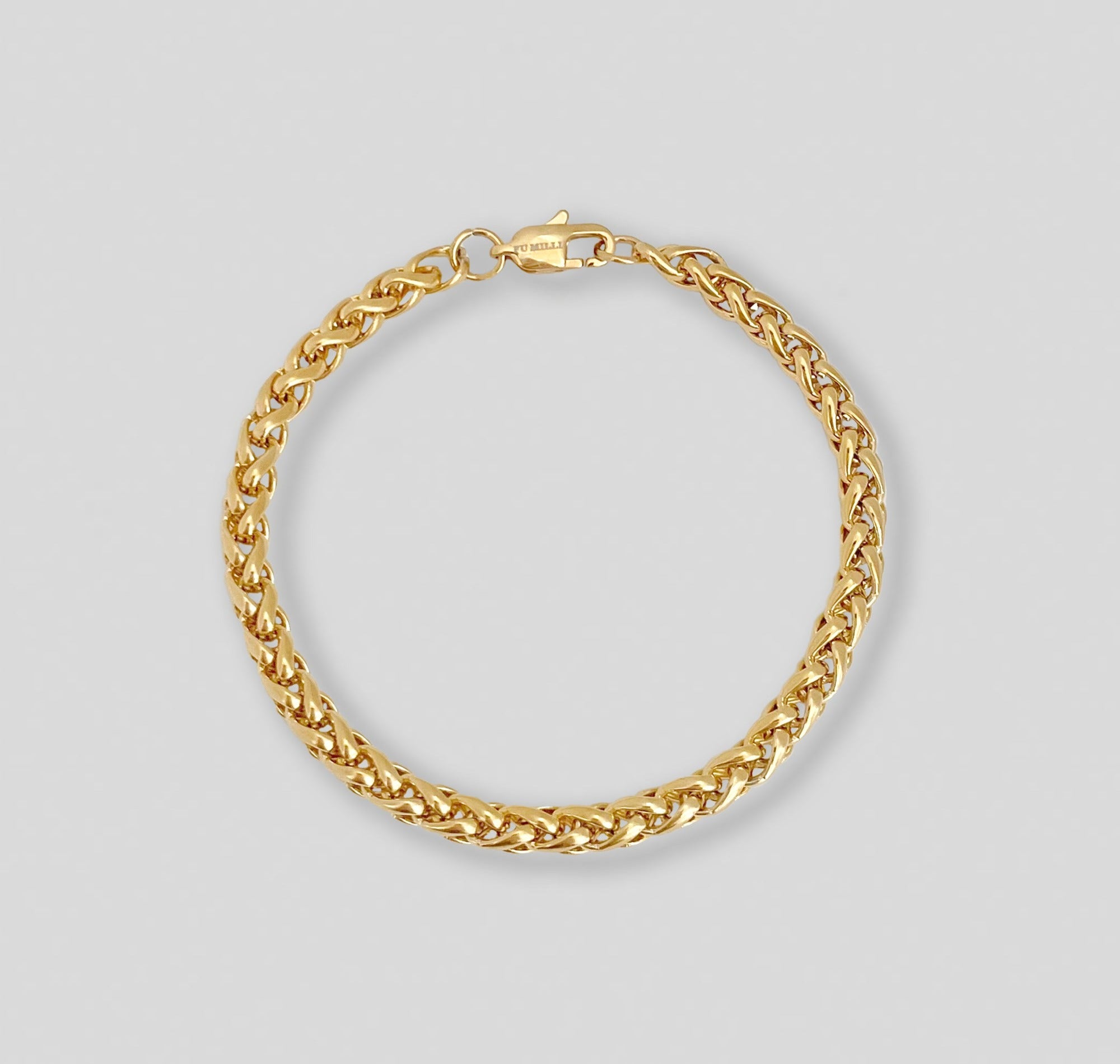 gold wheat chain bracelet mens waterproof jewelry