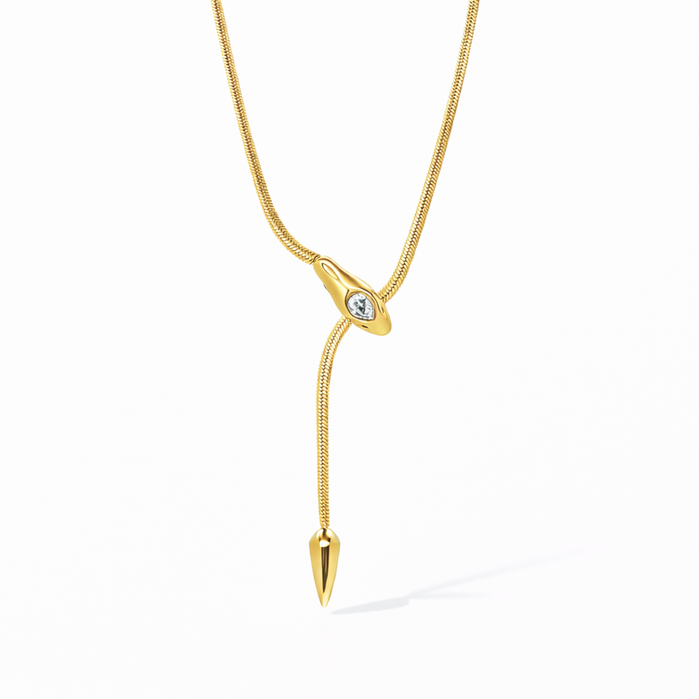 Solange Gold Jeweled Serpentine Necklace | Waterproof Jewelry