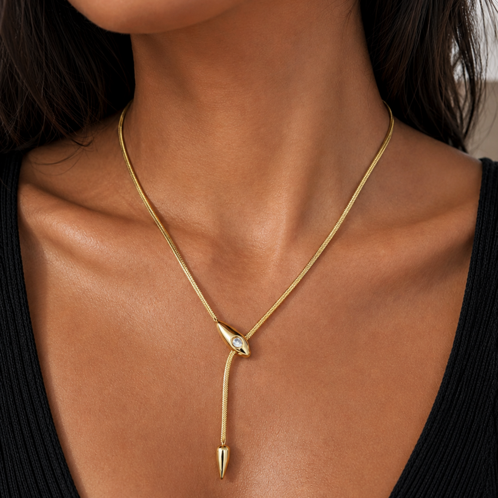 SOLANGE GOLD JEWEL SERPENTINE NECKLACE