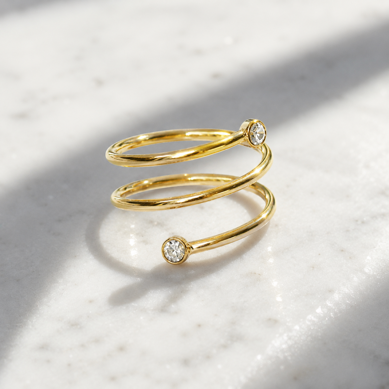 gold waterproof spiral ring