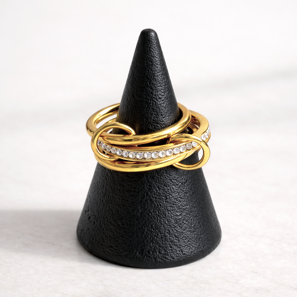 RIO GOLD LINKED ETERNITY STACKED RING
