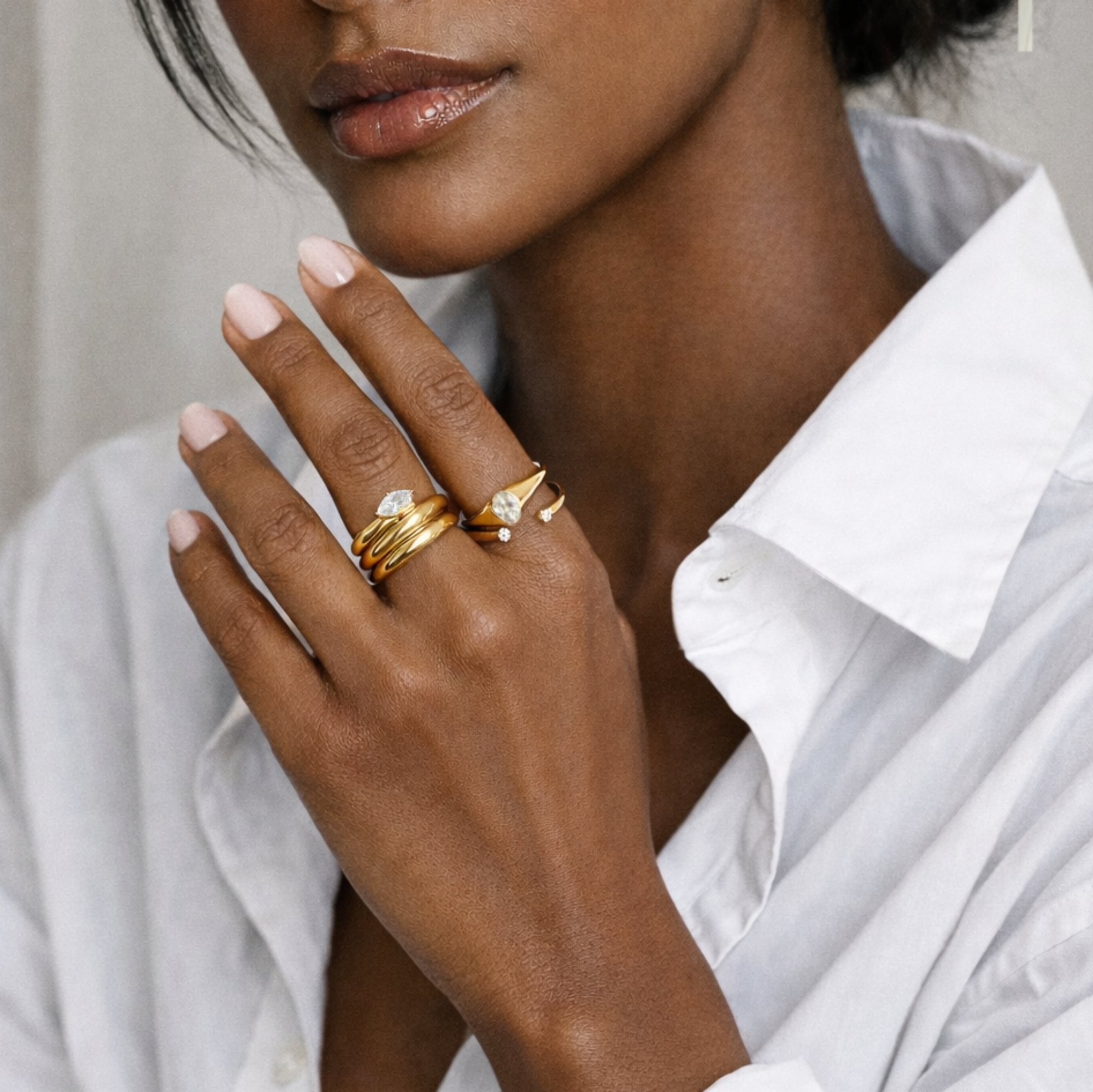 MONET STACKED MARQUISE RING