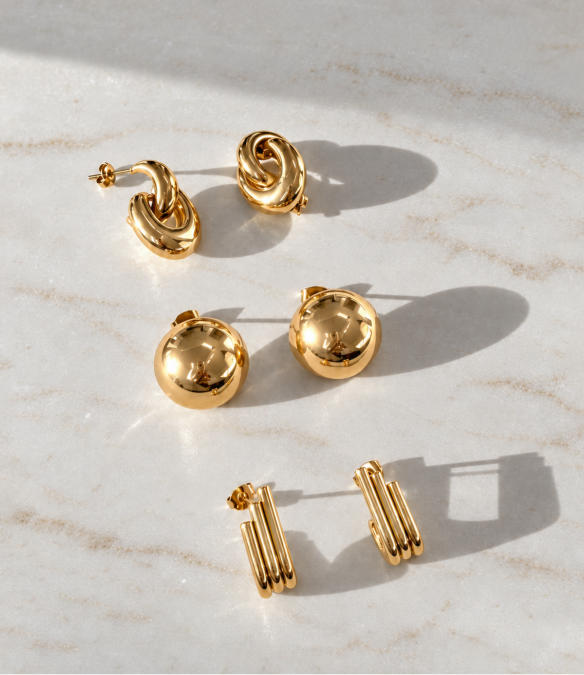 gold waterproof earrings