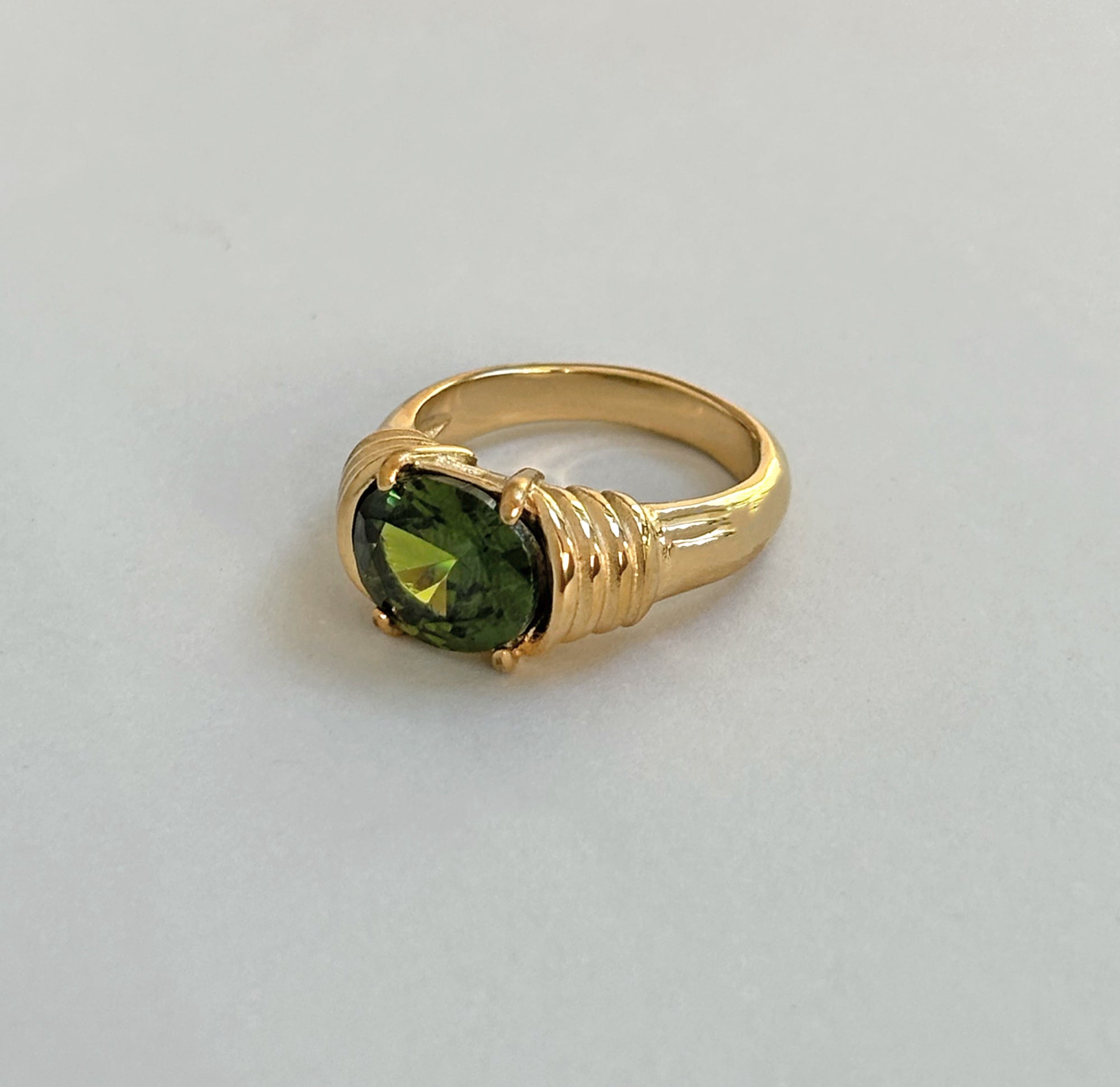 green gemstone heirloom ring